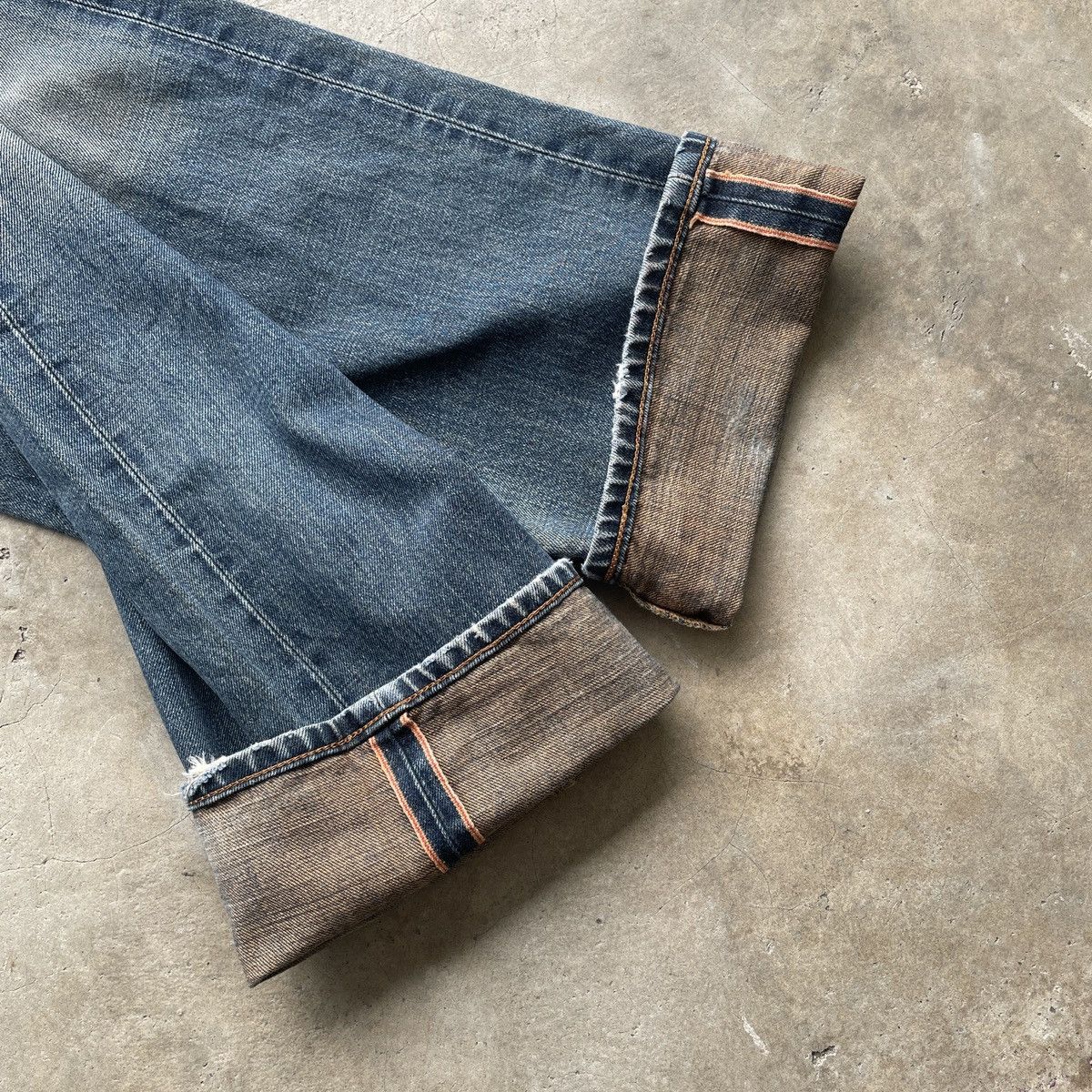 Edwin Vintage Edwin 505 Distressed Baggy Jeans RedLine Faded Pants Size US 31 - 9 Thumbnail