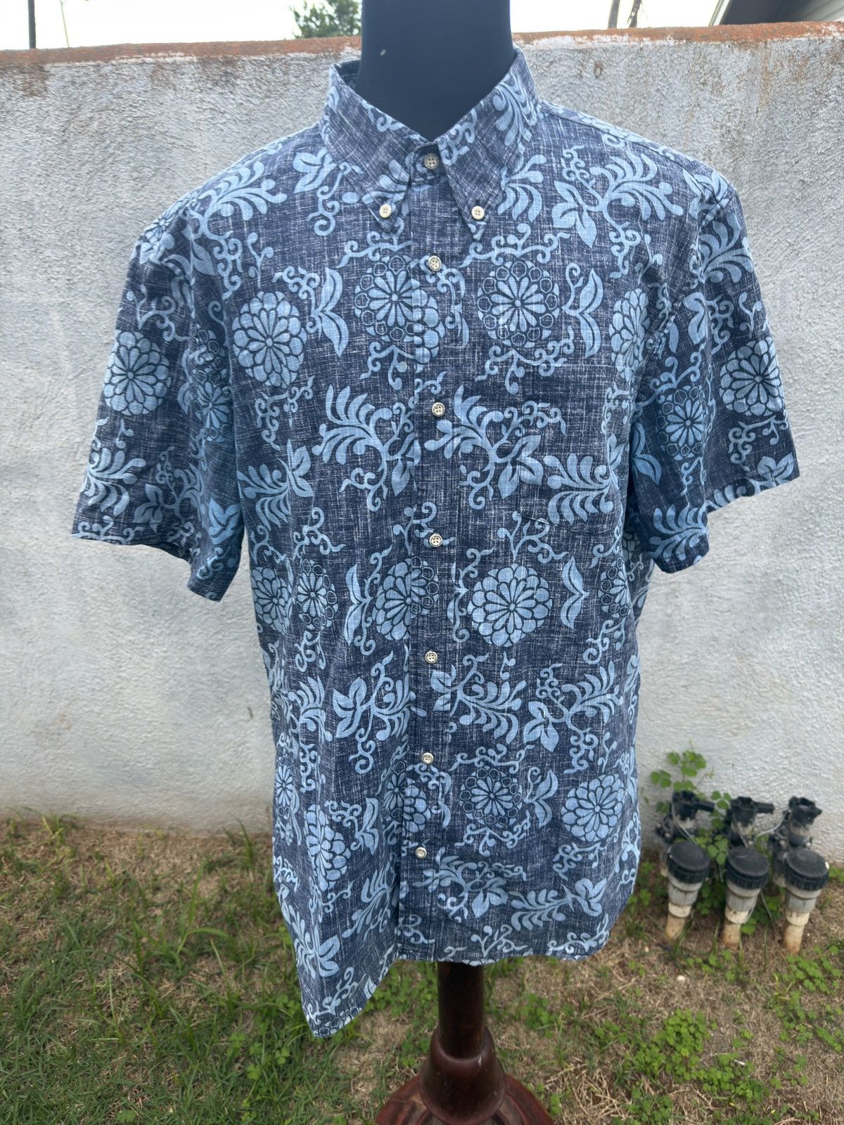 Reyn Spooner PreOwned Reyn Spooner Tailored Blue Hawaiian Shirt Men's XXL Size US XXL / EU 58 / 5 - 1 Thumbnail