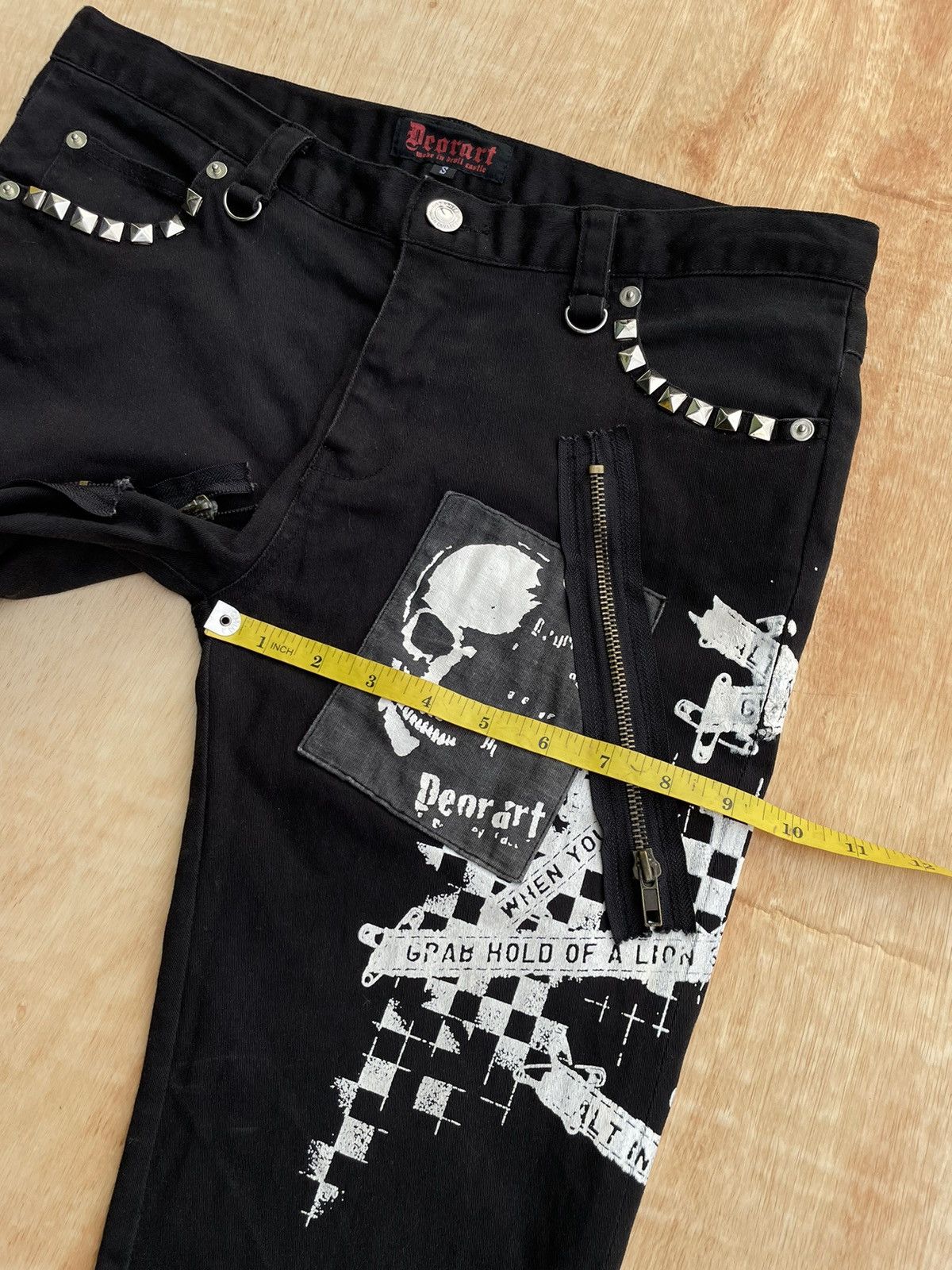 If Six Was Nine × Japanese Brand × Le Grande Bleu (L.G.B.) Deorat Japan Skull Punk Style Poem Pants Size US 31 - 11 Thumbnail