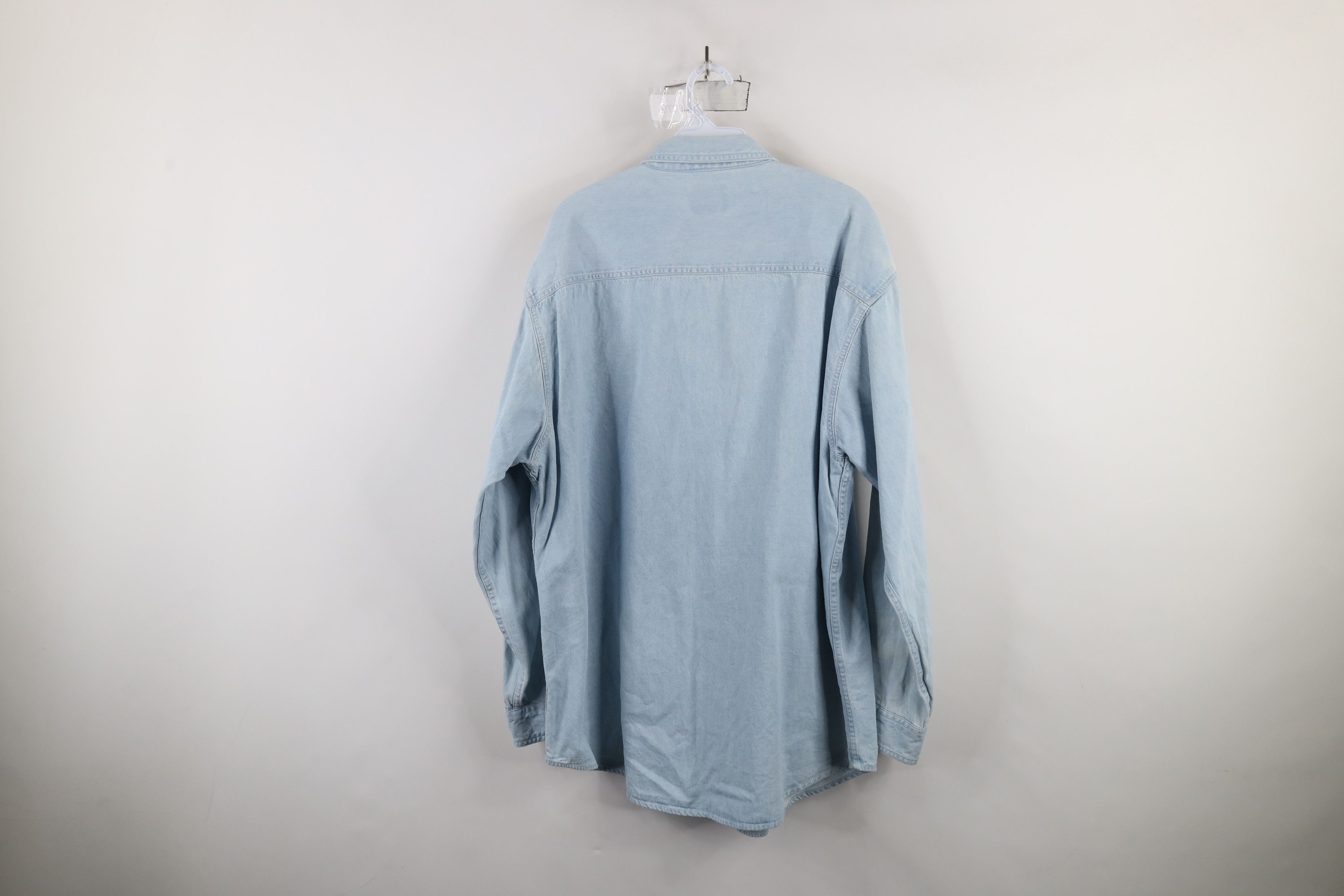 Vintage Vintage 90s Ohio State University Denim Jean Button Shirt Size US L / EU 52-54 / 3 - 12 Thumbnail