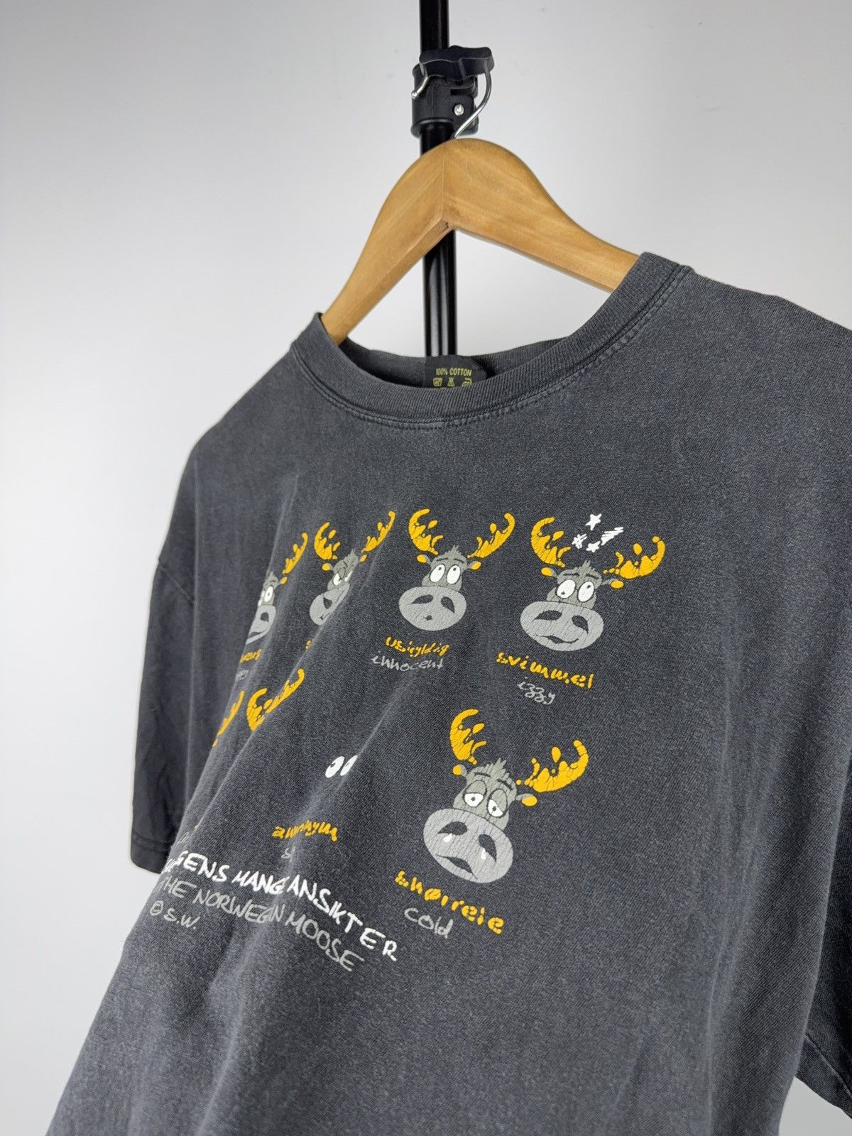 Vintage 90s Vintage Norwegian Moose Graphic T-Shirt Funny XL Y2K Size US L / EU 52-54 / 3 - 5 Thumbnail