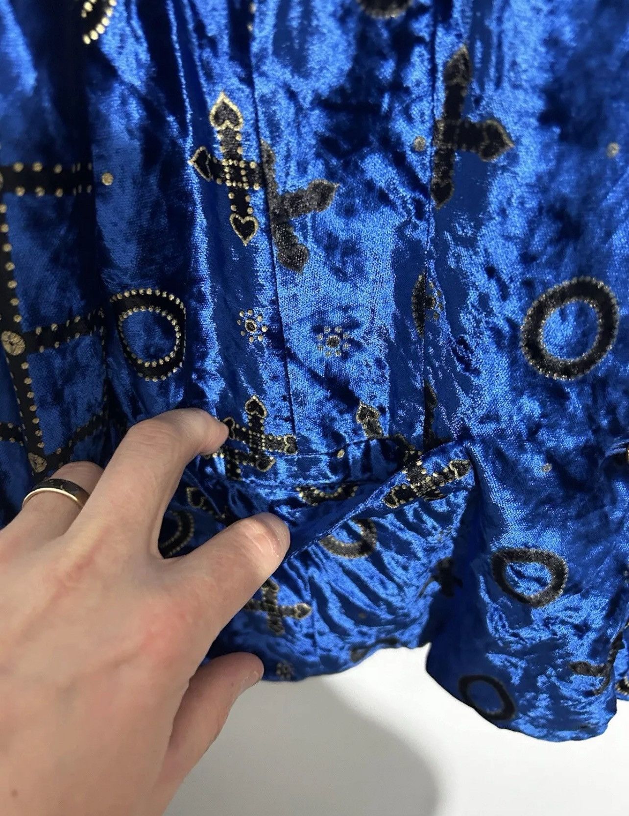 Escada Escada Margaretha Ley Cross Jacket, Blue And Gold. Size 38 Size XS / US 0-2 / IT 36-38 - 5 Thumbnail