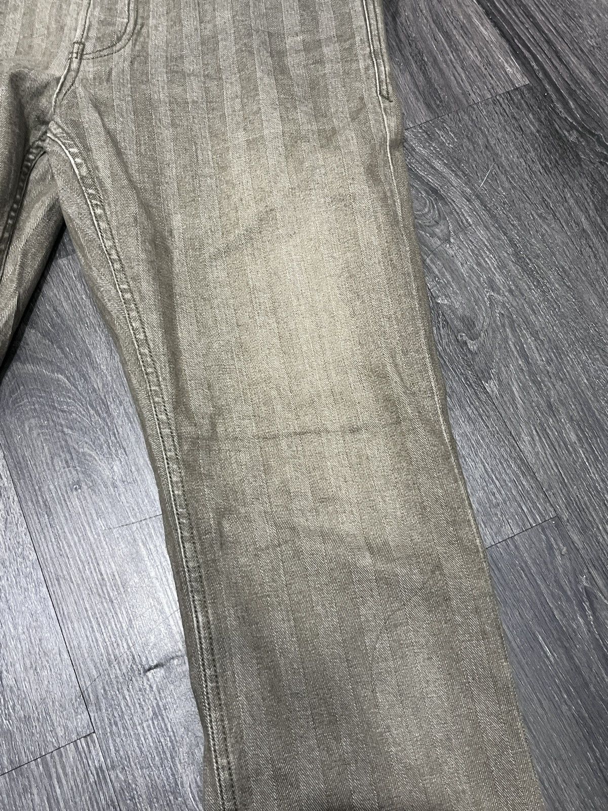 Le Grande Bleu (L.G.B.) LGB Inspired Back Number Faded Knee Trash Stripe Denim Size US 30 / EU 46 - 3 Thumbnail