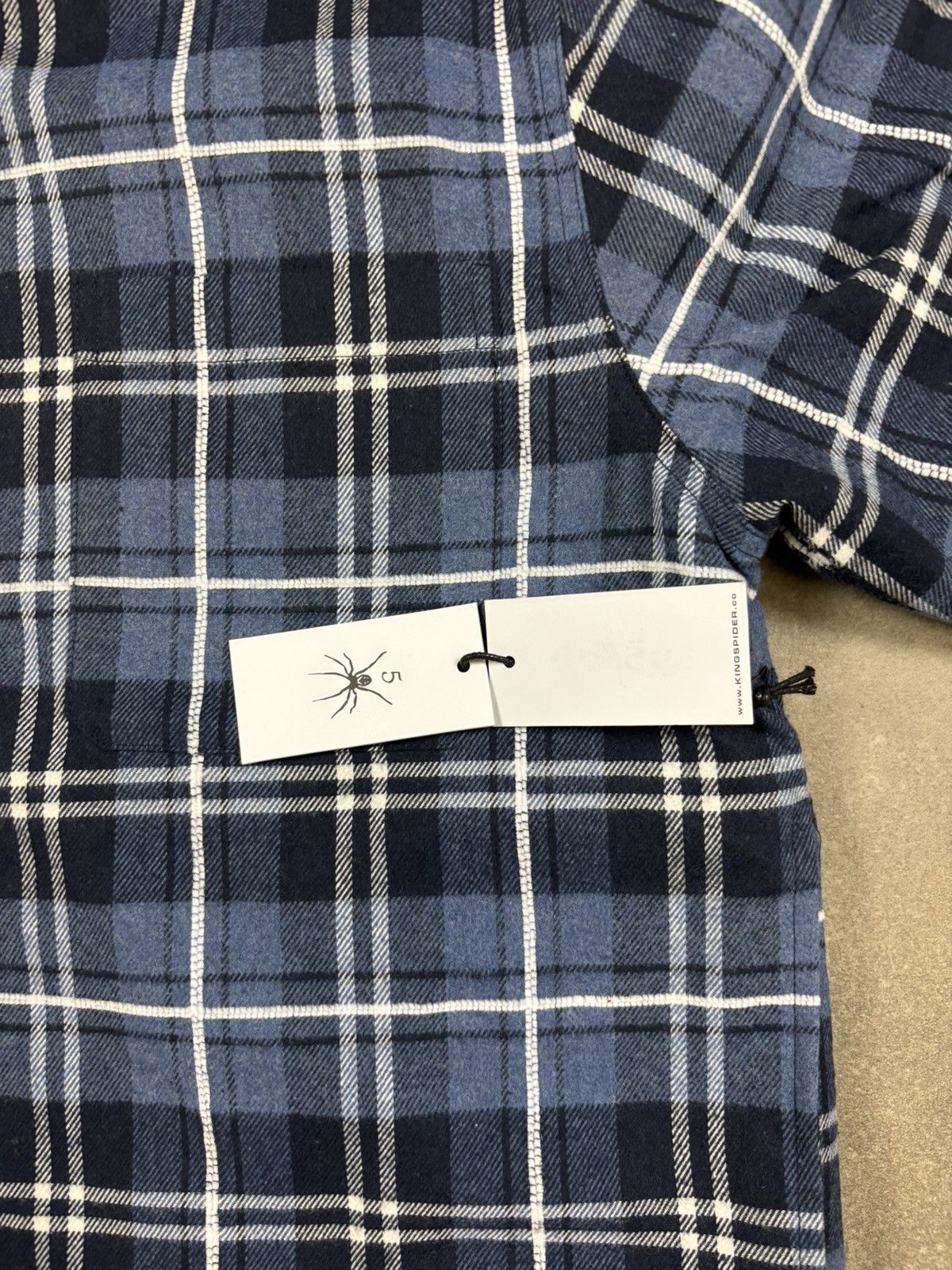 Sp5der Sp5der Hooded Zip Flannel Shirt Jacket, Blue Size US S / EU 44-46 / 1 - 10 Thumbnail