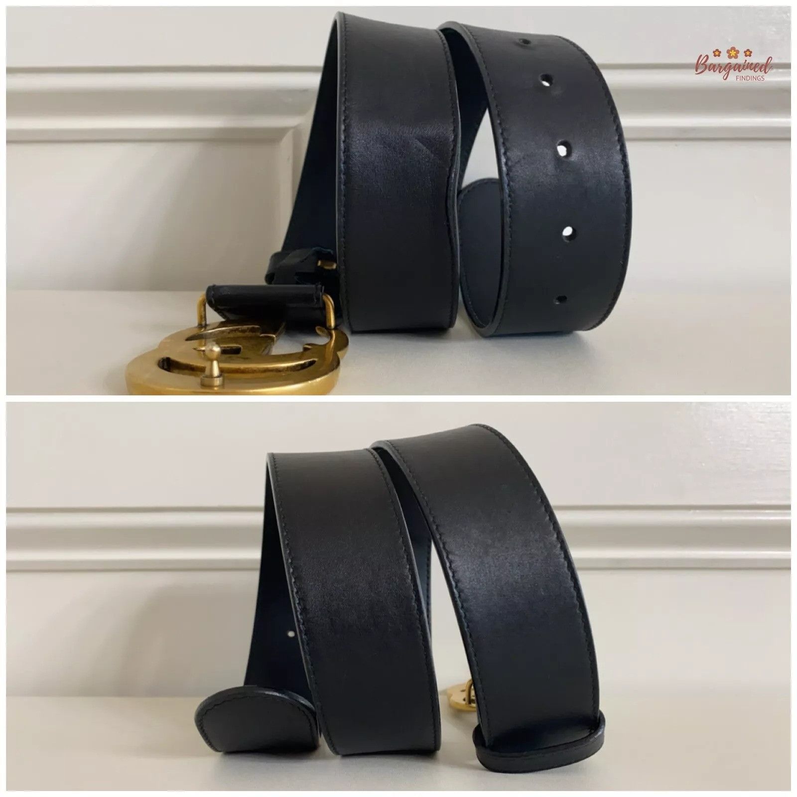Gucci Gucci Smooth Calfskin Leather Gold Double G Buckle Belt Size ONE SIZE - 3 Thumbnail