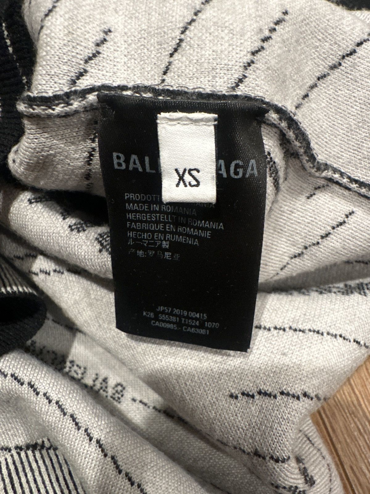 Balenciaga BALENCIAGA Black Wool All Over Logo Print Jumper Sweater Size US XS / EU 42 / 0 - 6 Thumbnail
