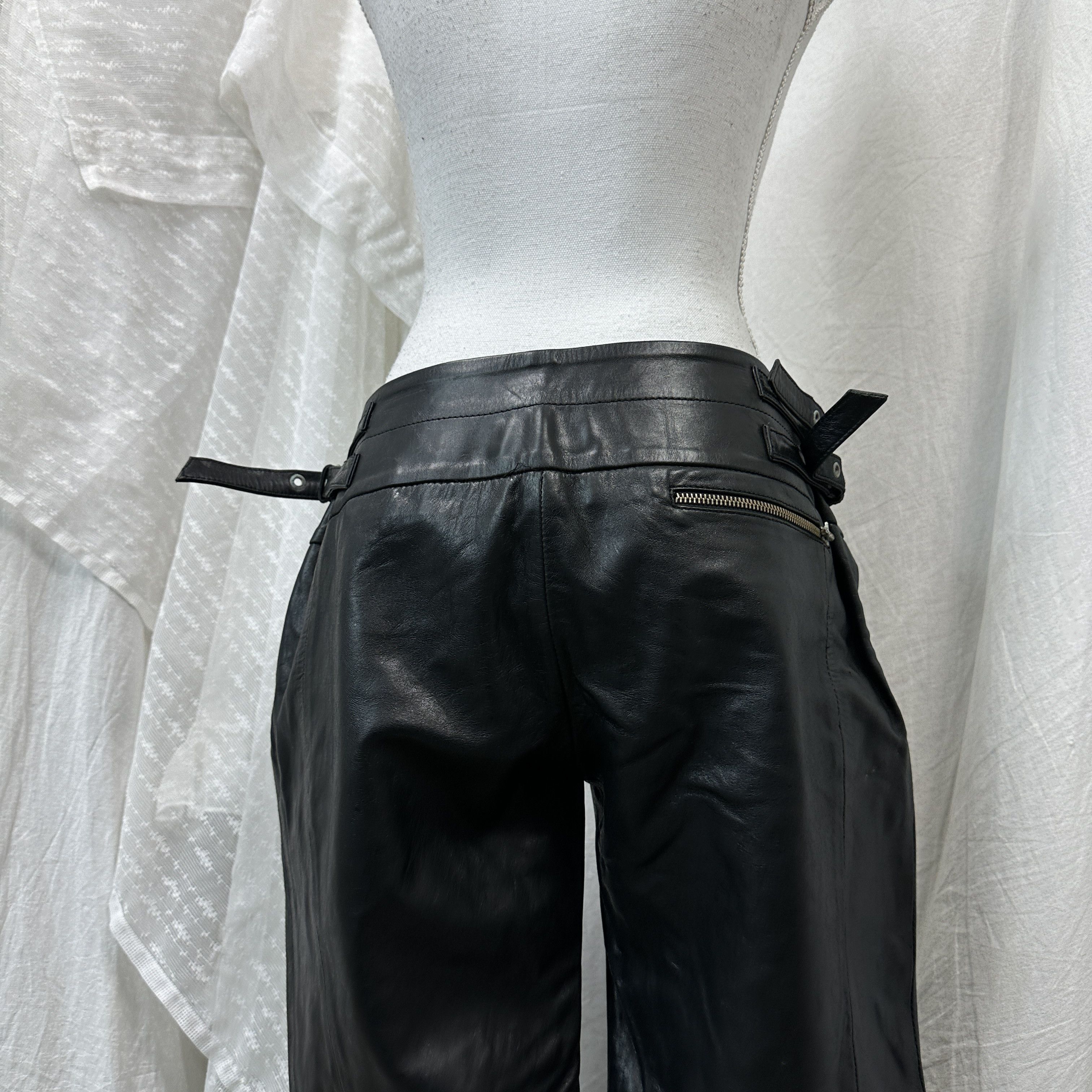 Vintage Vintage Leather Buckled Grunge Trousers Y2K Size 26" / US 2 / IT 38 - 9 Thumbnail