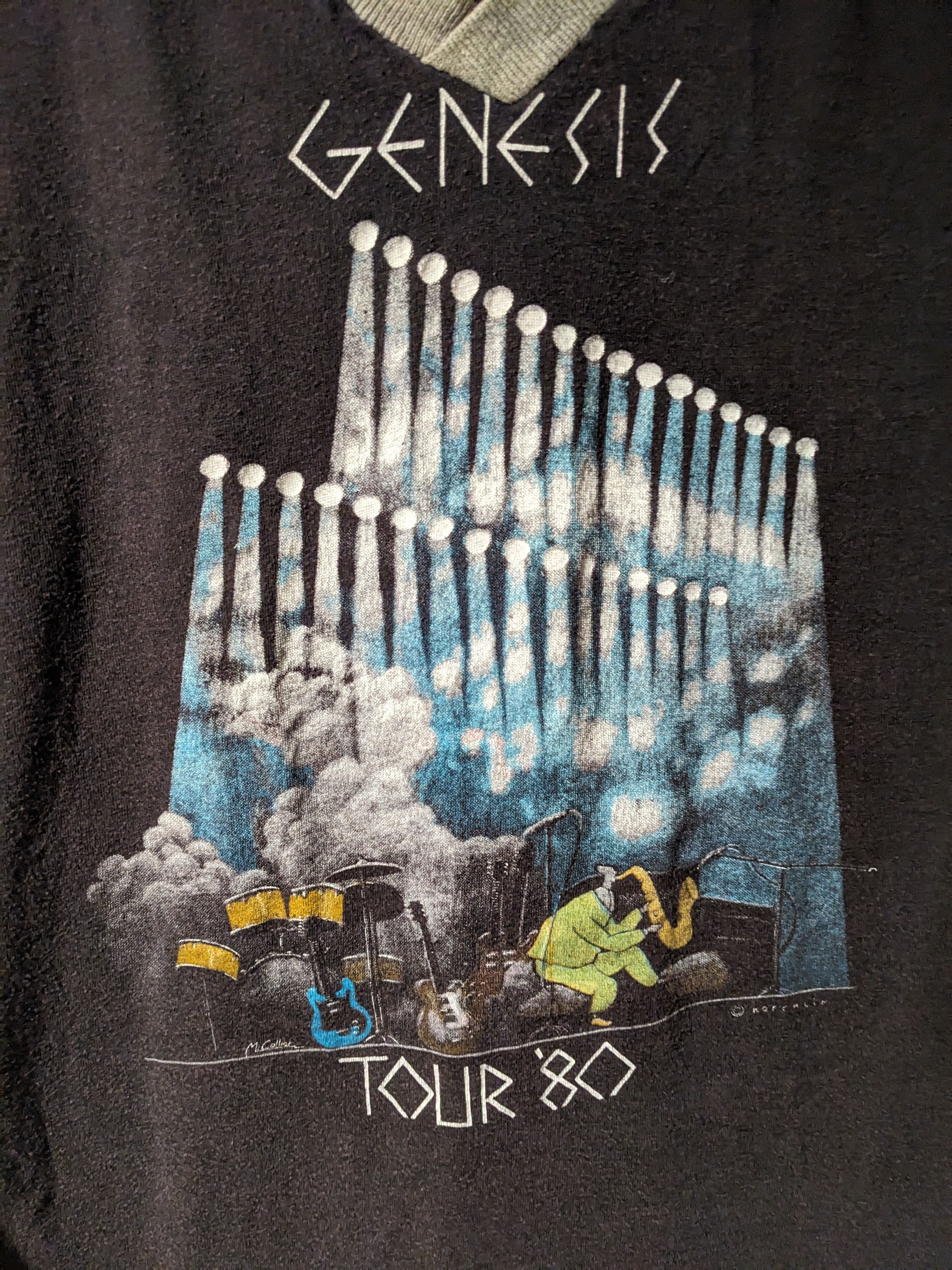 Band Tees × Vintage Vintage 1980s Genesis Tour Seconds Out Black Small T-Shirt Size US S / EU 44-46 / 1 - 2 Thumbnail