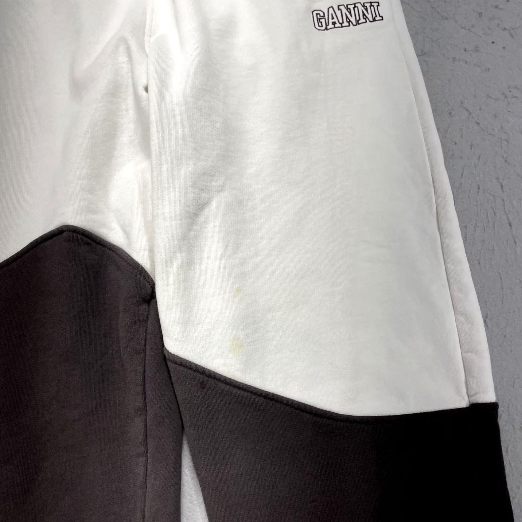 Ganni Ganni Pants Womens XL White Colorblock Fleece Sweatpants 5 Software 5 Winter Relaxed Pockets Drawstring Size 40" / US 18 - 4 Thumbnail