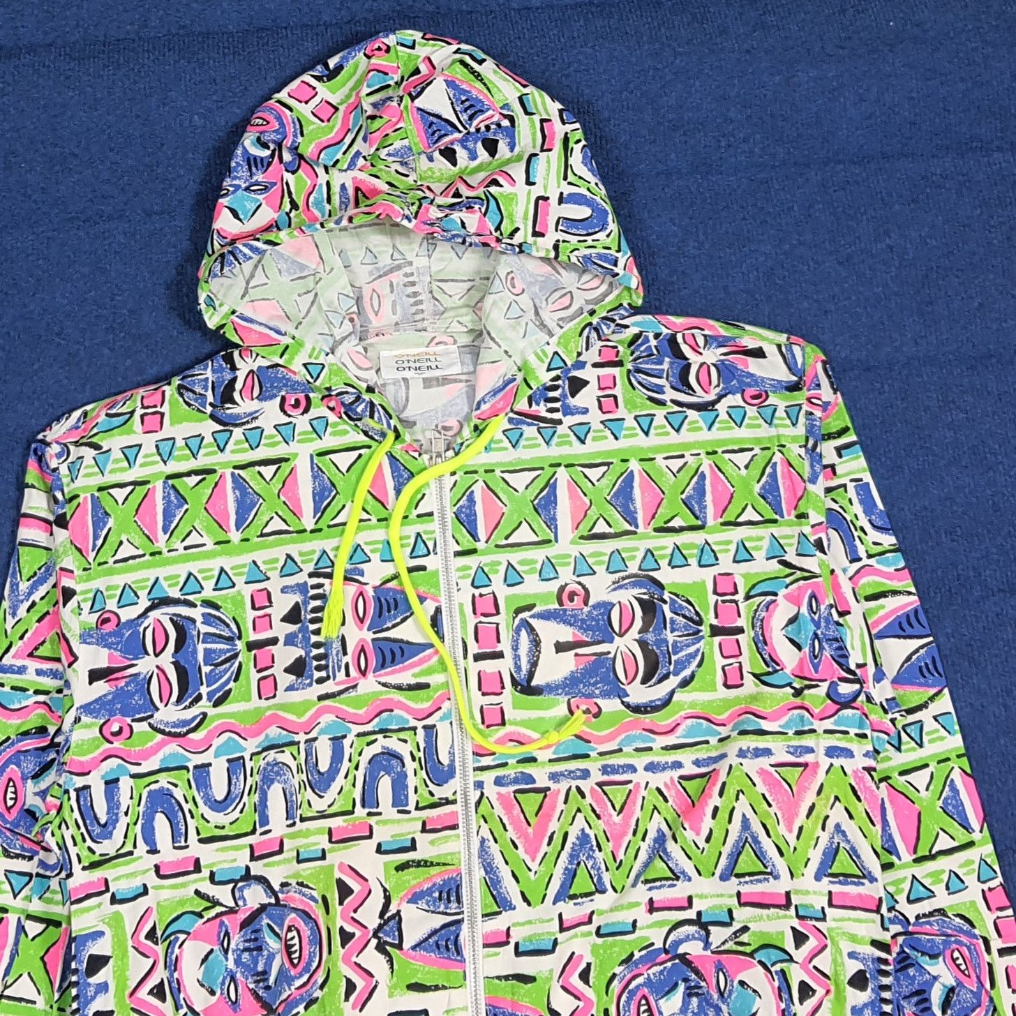 O'Neill Vintage 80s O'Neill Retro Surf Neon Geometric Jacket C282N1 Size US M / EU 48-50 / 2 - 2 Thumbnail