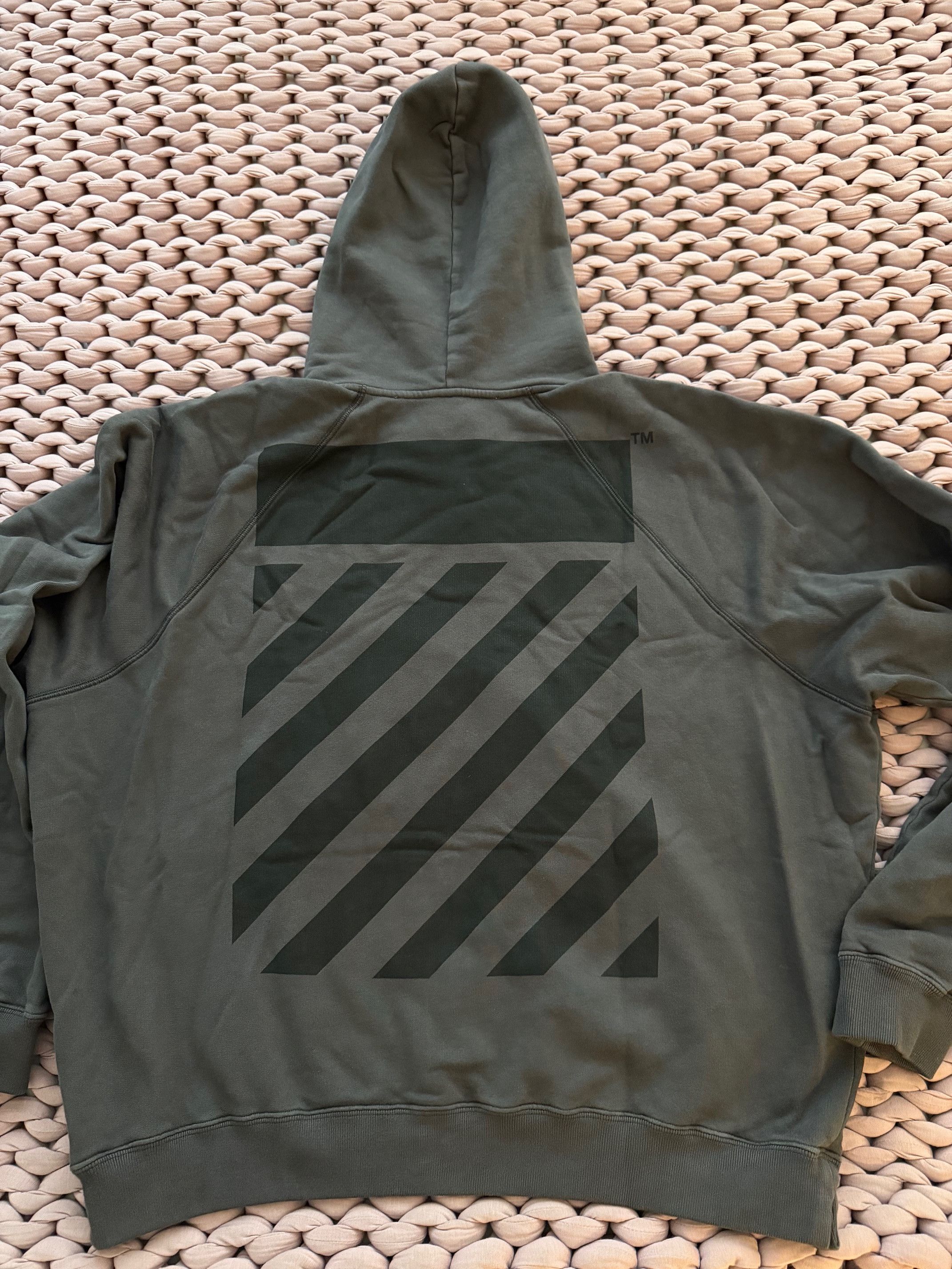 Off-White Grey Off White Hoodie - Size Large Size US L / EU 52-54 / 3 - 3 Thumbnail