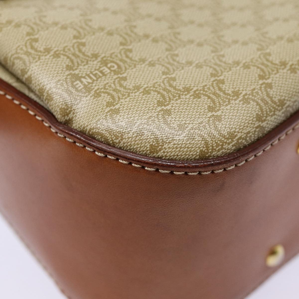 Celine CELINE Macadam Canvas Hand Bag Beige Gold Size ONE SIZE - 9 Thumbnail