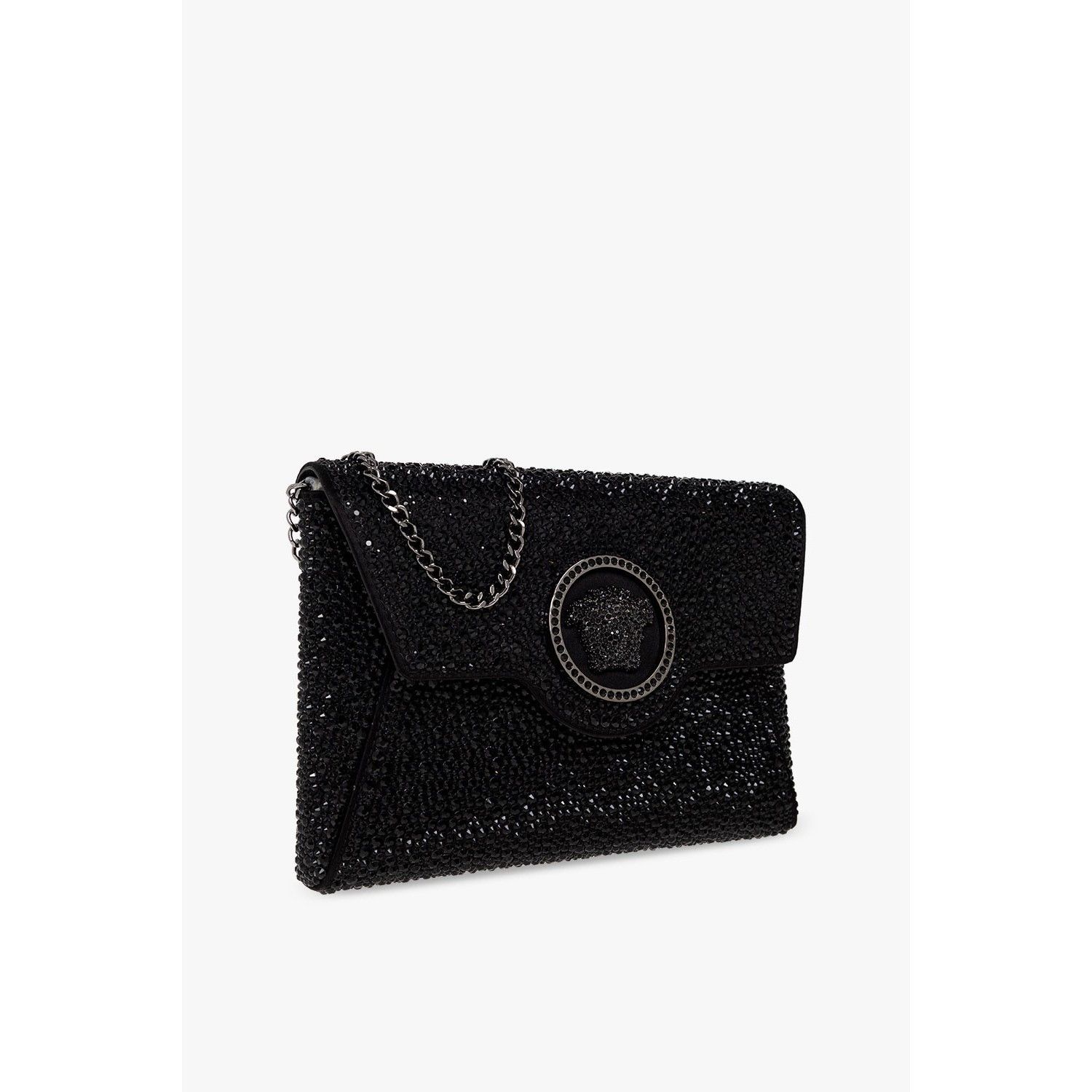 Versace VERSACE La Medusa Crystal Jewel Black Clutch Bag New & Authe Size ONE SIZE - 3 Thumbnail
