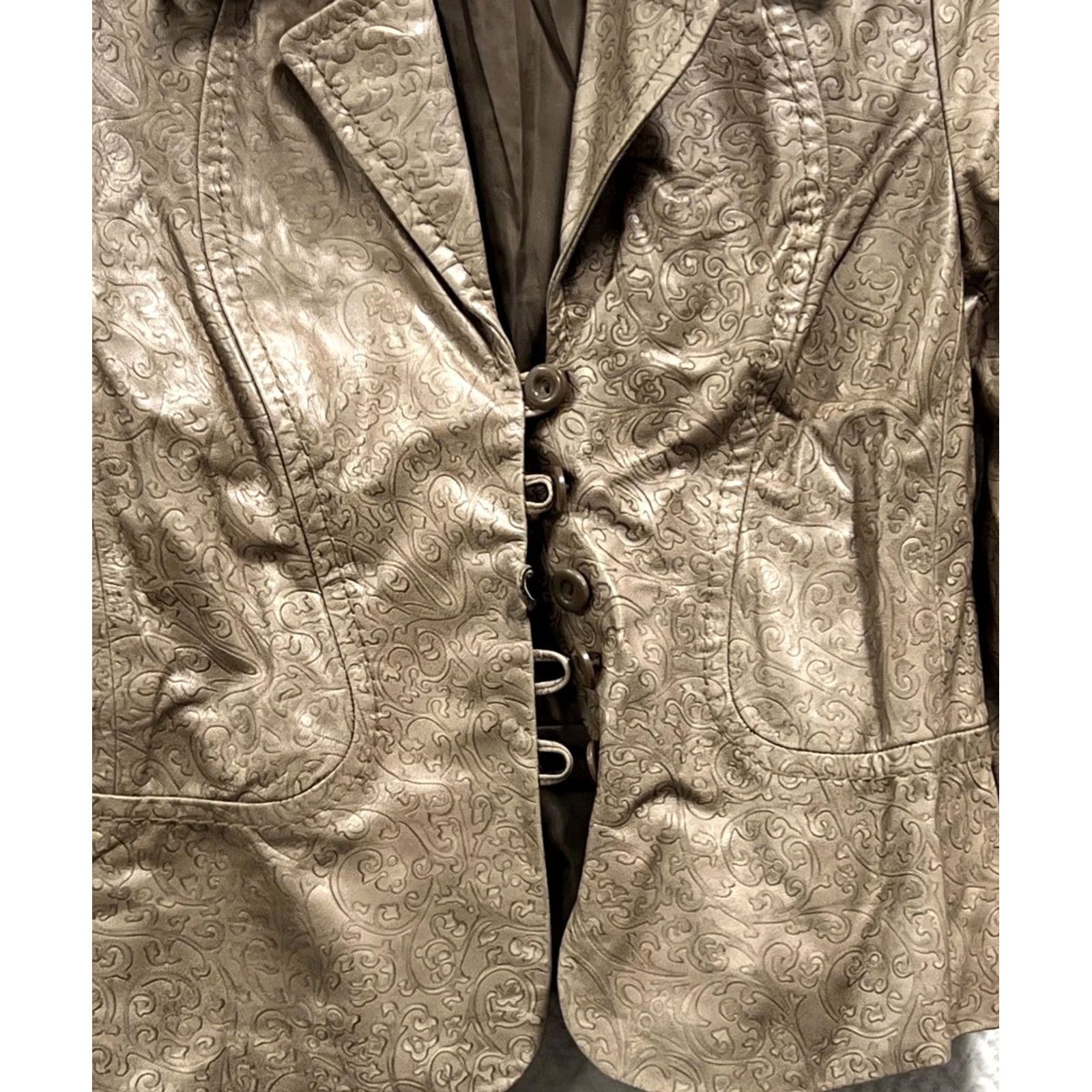 Vintage VINTAGE Y2K Red O Genuine Leather Moto Jacket Women’s Brown Zip Coat Size M / US 6-8 / IT 42-44 - 4 Thumbnail
