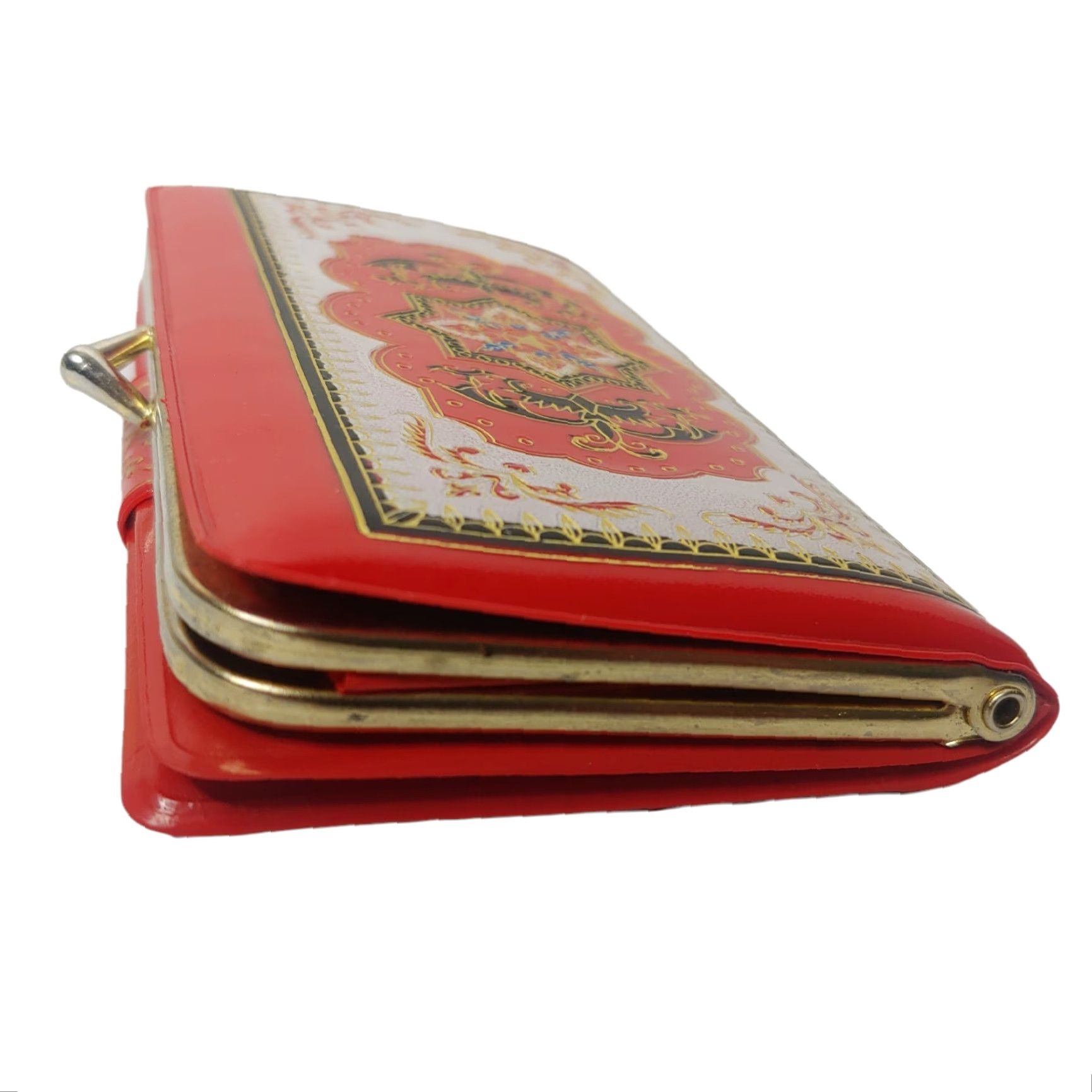 Changes VINTAGE Plastic Wallet Ethnic Mandala Red Gold Money Change Card Slots Size ONE SIZE - 4 Thumbnail