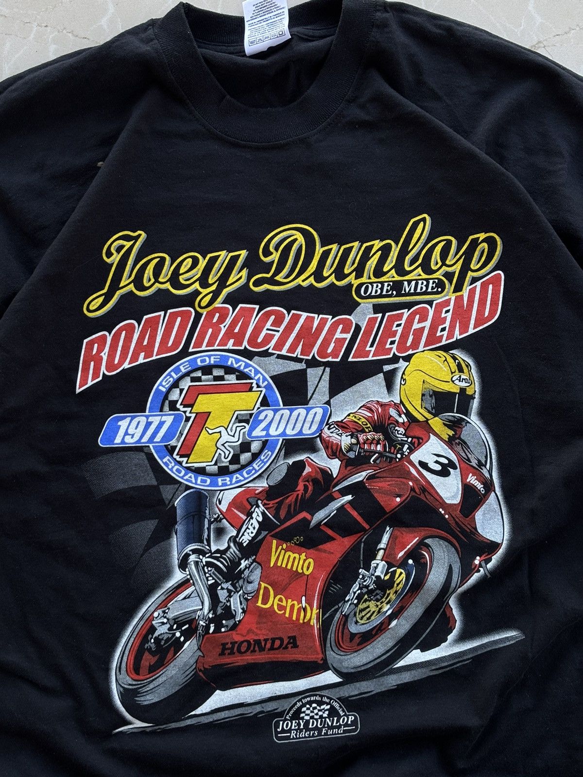 Dunlop × Honda T-shirt Joey Dunlop 2000s 00’ screen stars Size US XXL / EU 58 / 5 - 4 Thumbnail