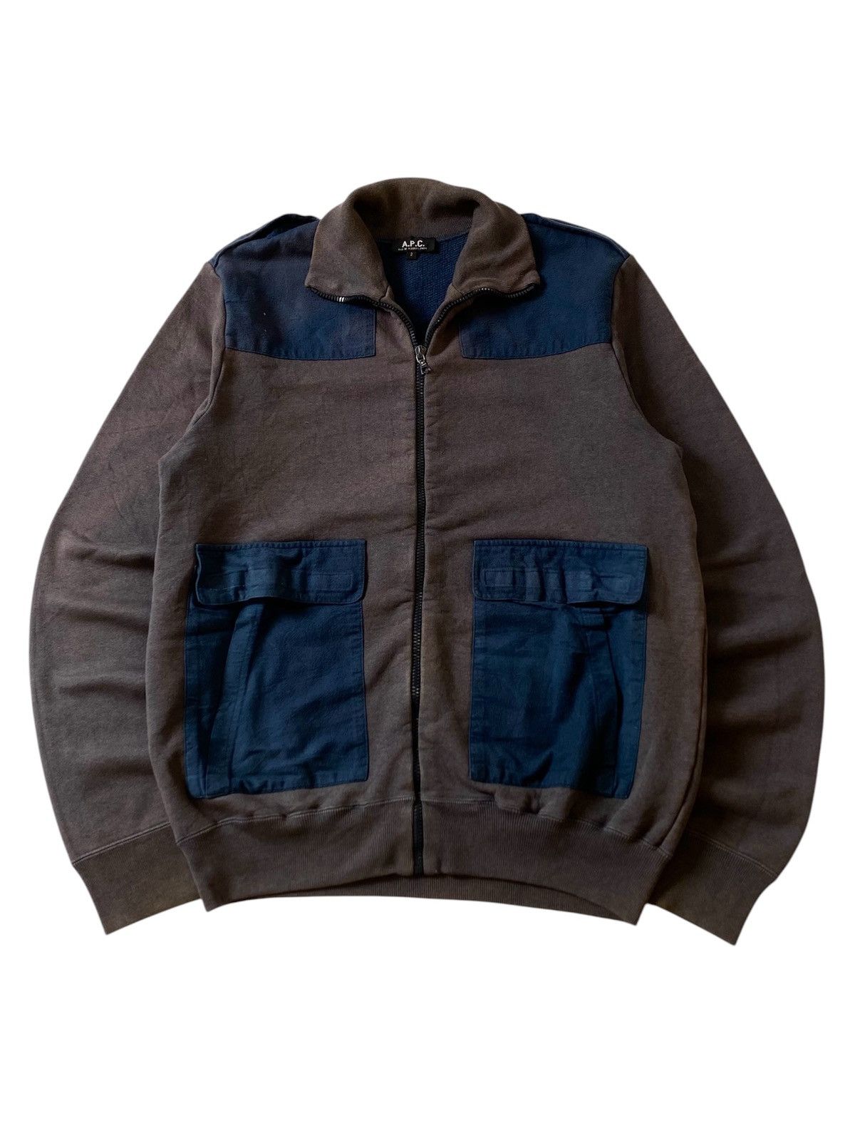 A.P.C. × Japanese Brand × Vintage Vtg A.P.C Full Zip Big Pocket Jacket 🇯🇵 Size US M / EU 48-50 / 2 - 1 Thumbnail