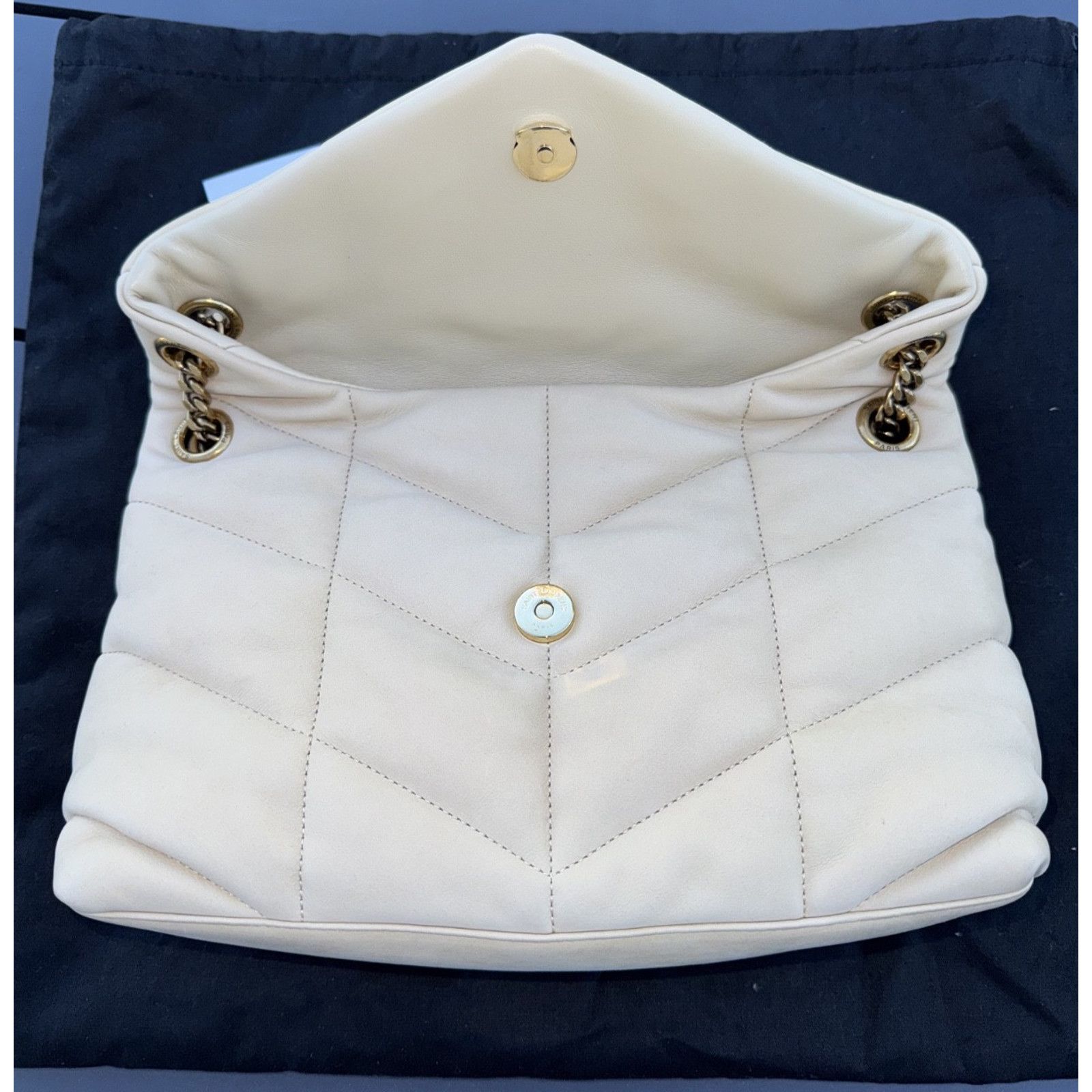 Yves Saint Laurent Saint Laurent YSL Burro Beige Leather Shoulder Crossbody Bag Size ONE SIZE - 14 Thumbnail