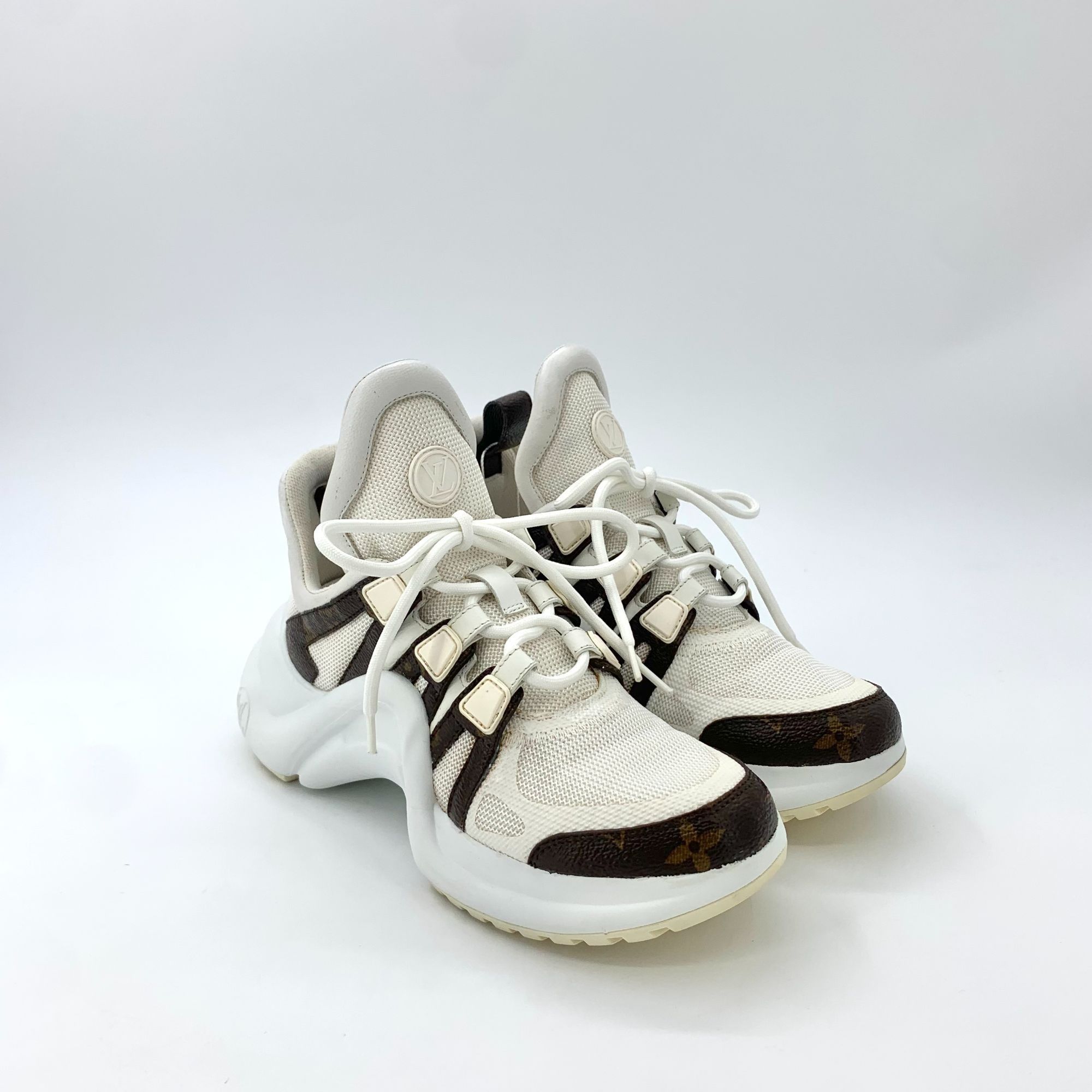 Louis Vuitton Louis Vuitton Archlight Womens Sneakers White/Brown Monogram Size US 5.5 / IT 35.5 - 2 Thumbnail