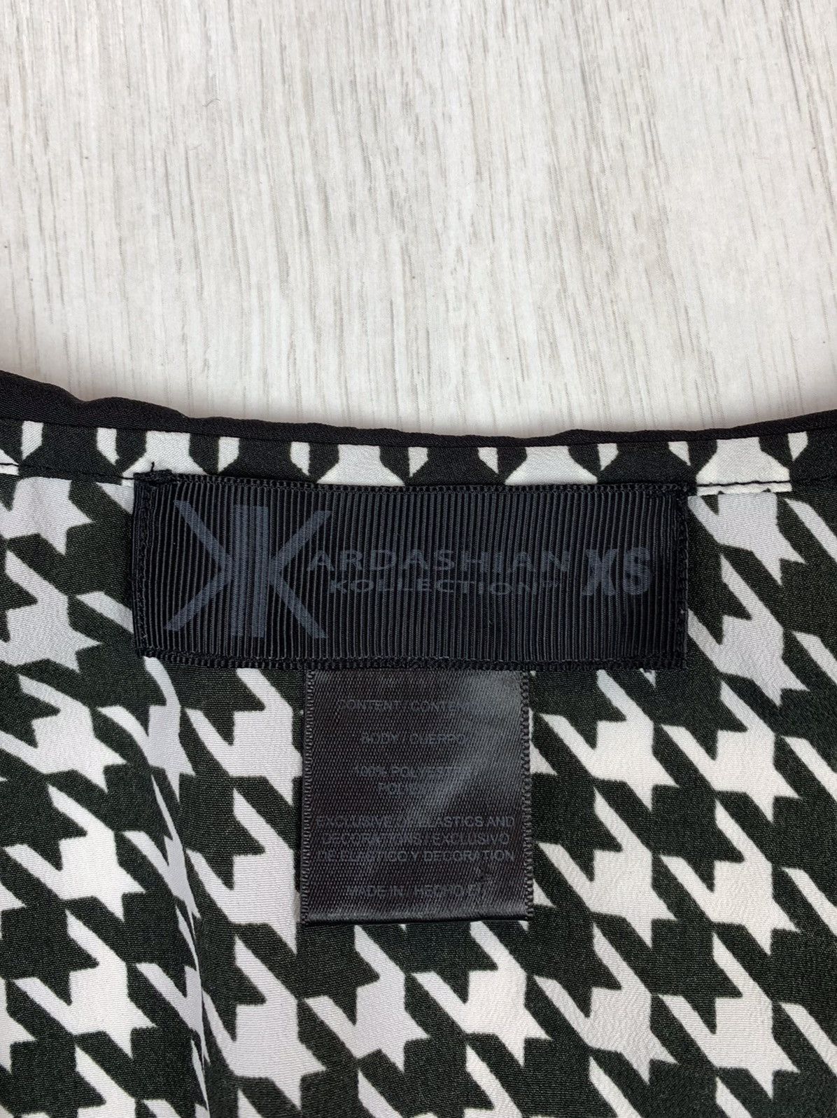 Kim Kardashian Kim Kardashian Black Houndstooth Dress Size XS Size XS / US 0-2 / IT 36-38 - 5 Thumbnail