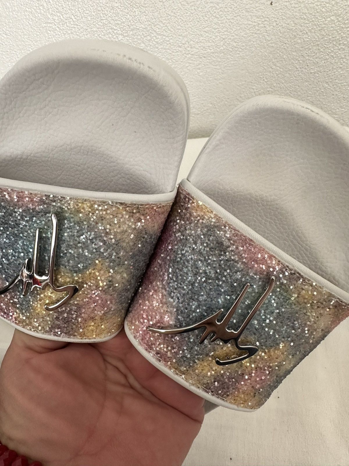 Giuseppe Zanotti Glitter Slippers/Slides Size US 9 / IT 39 - 9 Thumbnail