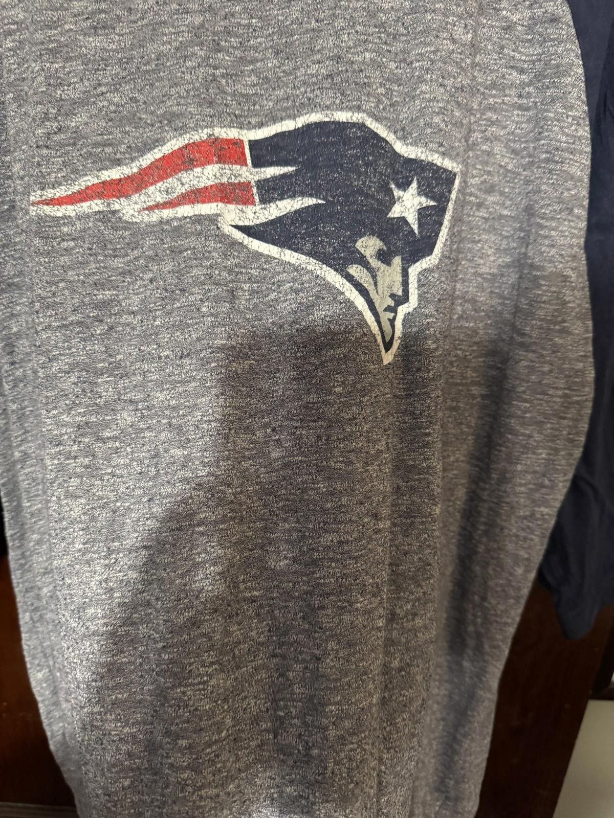 Majestic New England Patriots Majestic 3/4 Raglan T-Shirt Men L Gray Size ONE SIZE - 2 Thumbnail