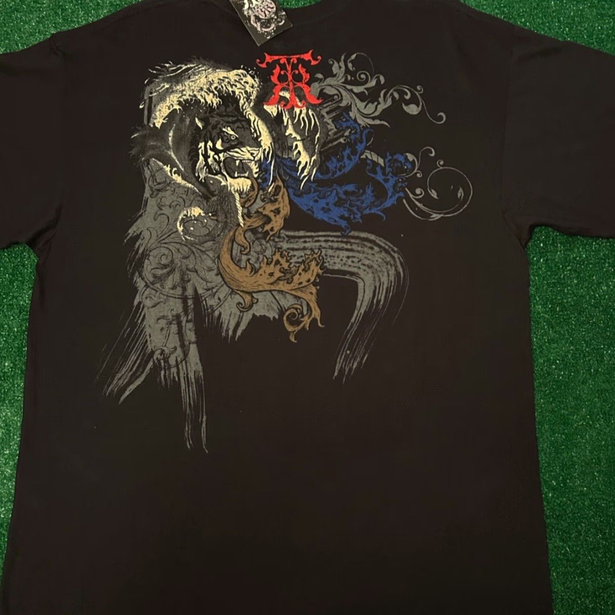 Vintage VINTAGE Trilogy MMA Tiger Tribal Wings Grunge Punk Hip Hop VTG Shirt Mens XL Black Tiger Tribal Wings Grunge Punk Hip Hop DX? Size US XL / EU 56 / 4 - 2 Thumbnail