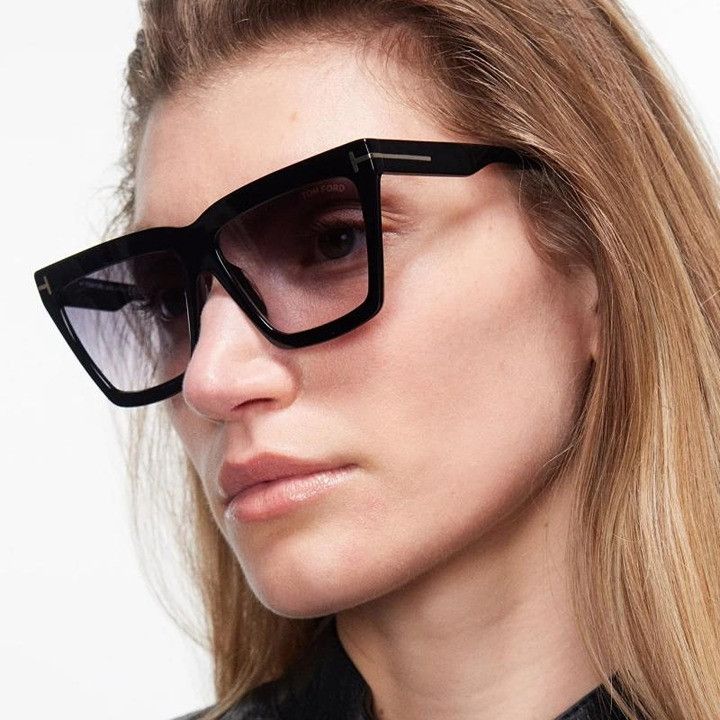 Tom Ford Tom Ford FT1110 01B Eden Sunglasses Shiny Black Geometric Size ONE SIZE - 3 Thumbnail
