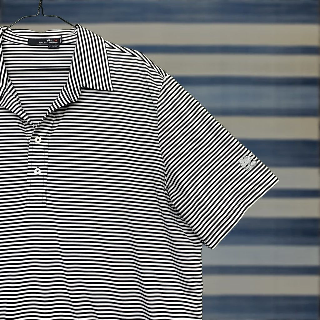 Ralph Lauren Ralph Lauren RLX Polo Golf Shirt Mens XL Black Striped Athletic Sportswear Sport Polo Shirt Slim Fit Size US XL / EU 56 / 4 - 1 Thumbnail