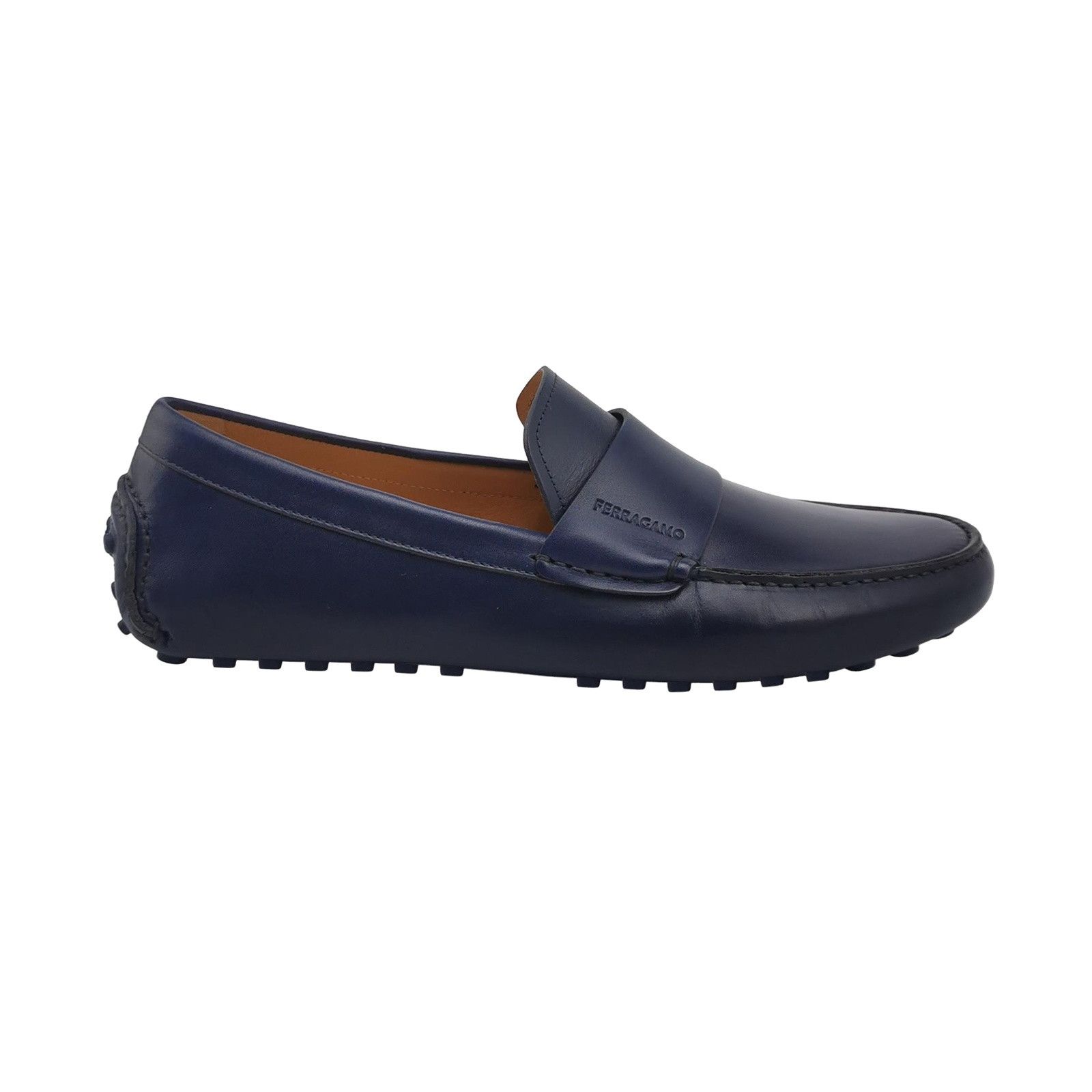 Salvatore Ferragamo Salvatore Ferragamo Navy Leather Driver Loafers US 8.5 Size US 9 / EU 42 - 1 Thumbnail