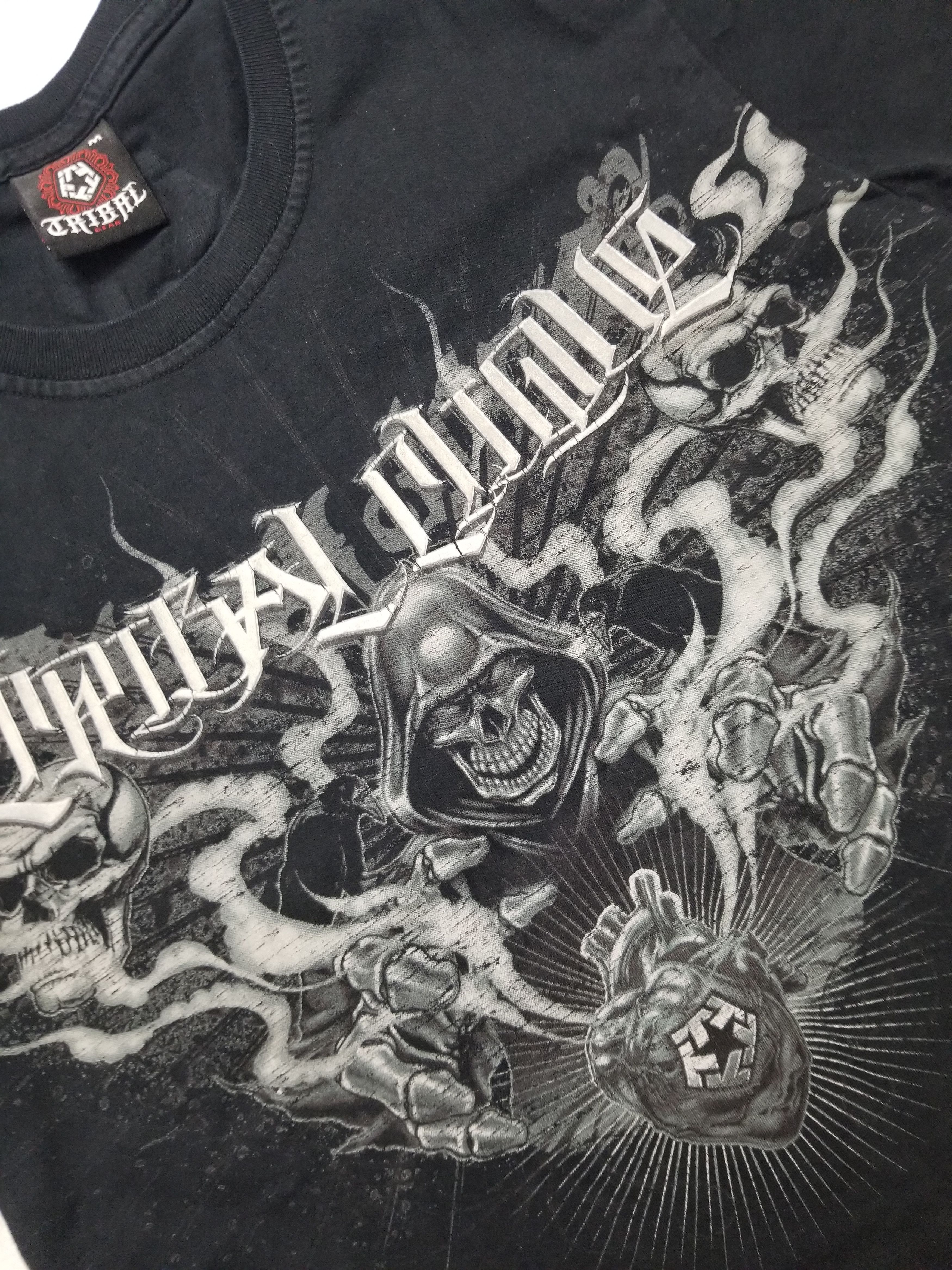 Tribal Streetwear VTG Y2K Rare Tribal Gear Skulls Graphic Short Sleeve T-shirt Size M / US 6-8 / IT 42-44 - 13 Thumbnail