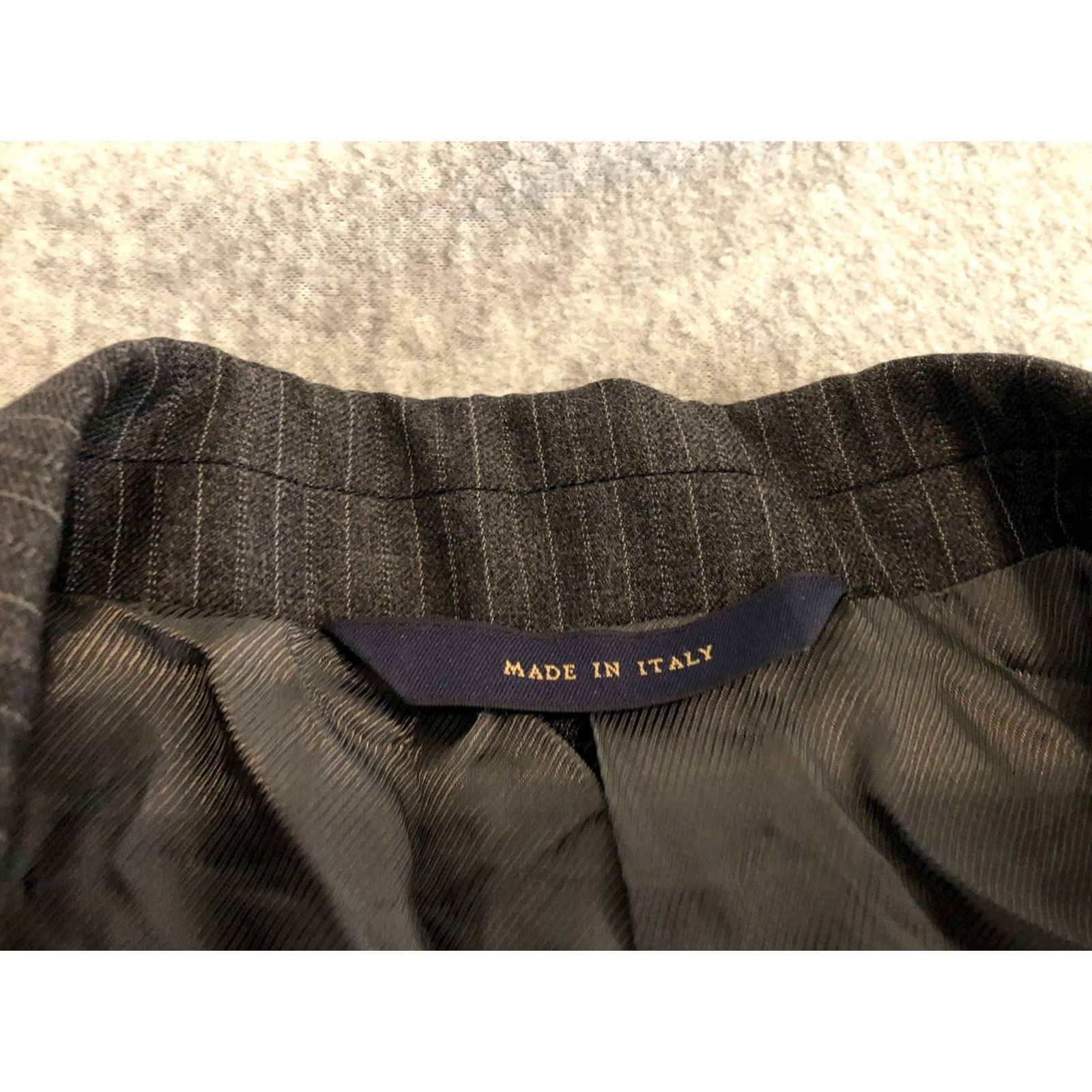 Brooks Brothers VINTAGE Brooks Brothers 1818 Fitzgerald Vitale Barberis Canonico Jacket Blazer Mens 42R Wool Gray Striped 2 Button Suit Coat/Coat Size 42R - 7 Thumbnail