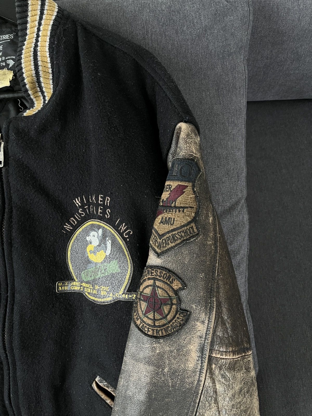 Vintage Wilker Inc. Knoxville Tn Military W-27 Flyers Bomber Jacket Size US L / EU 52-54 / 3 - 12 Thumbnail