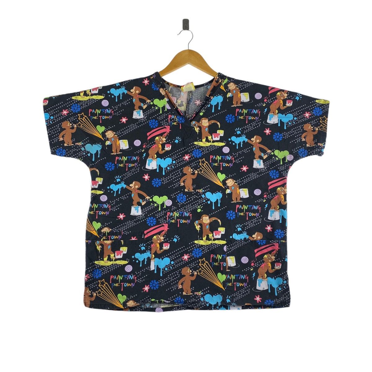 Vintage Vintage 90s CURIOUS GEORGE Painting The Town Overprint Size US XL / EU 56 / 4 - 1 Thumbnail
