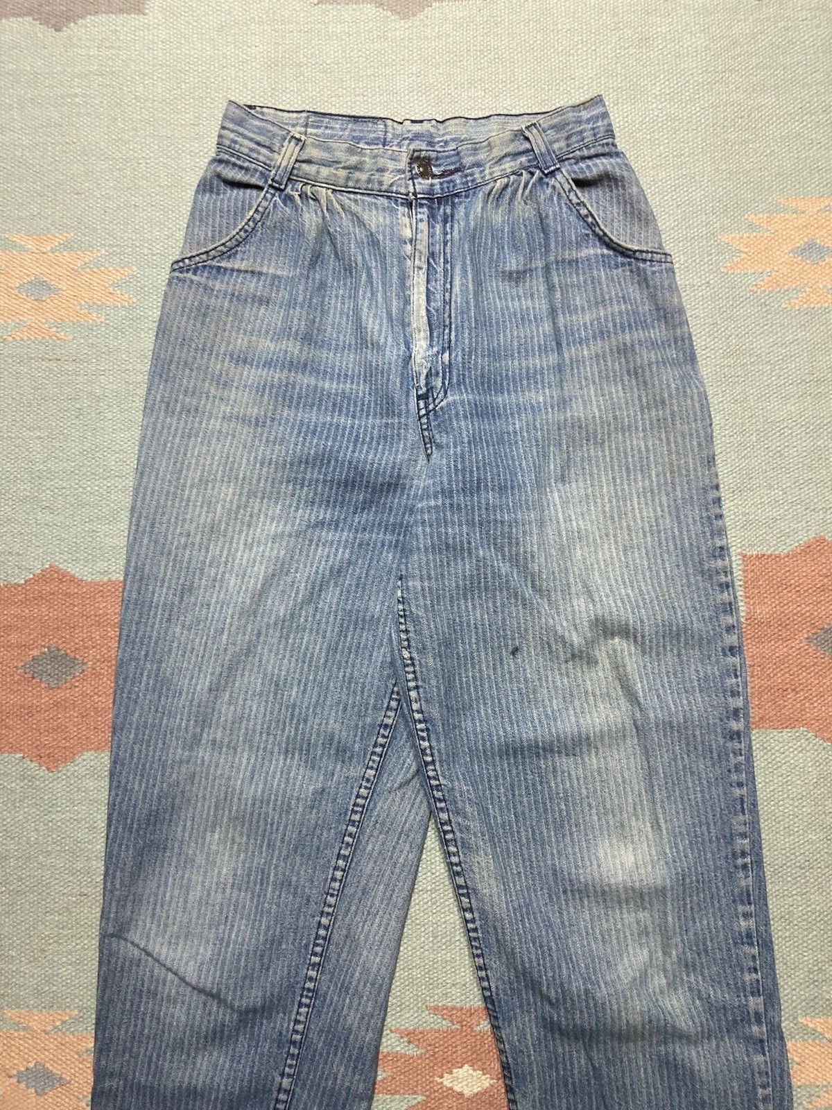 Levi's × Vintage 70s Levis jeans pinstripe white tab tapered women 24x26.5 Size 24" / US 00 / IT 34 - 7 Thumbnail