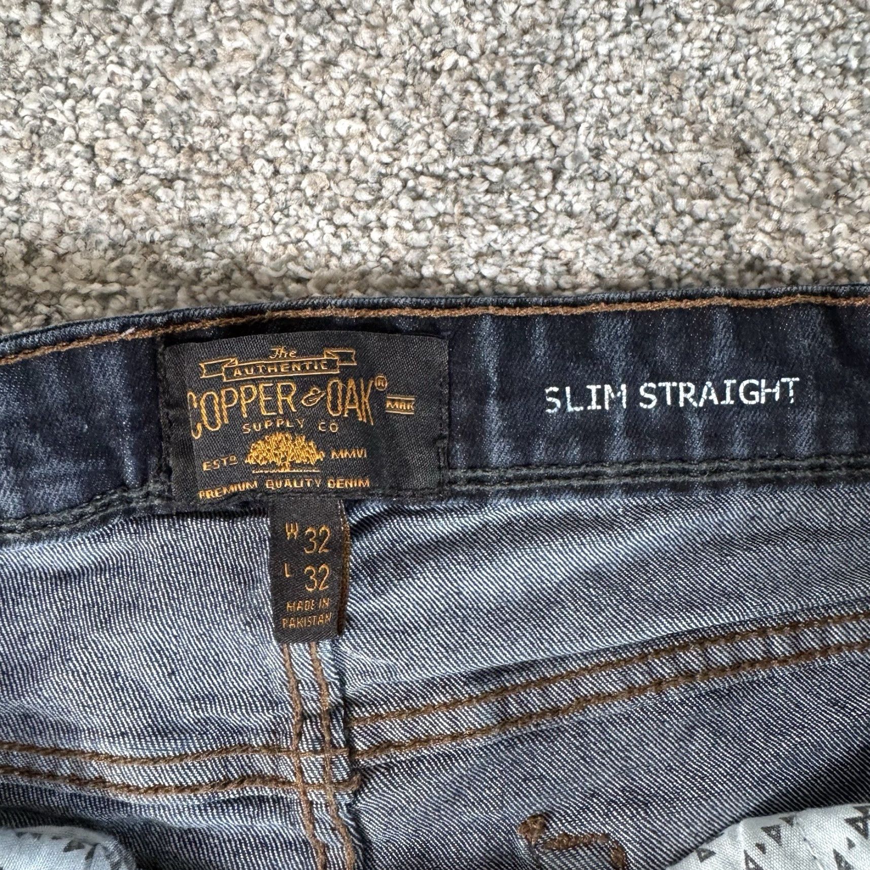 Vintage Copper & Oak Supply Co Slim Straight Jeans Mens 30X29 Medium Wash Denim 5-Pocket City Cowboy USA Casual Mens Size US 30 / EU 46 - 3 Thumbnail