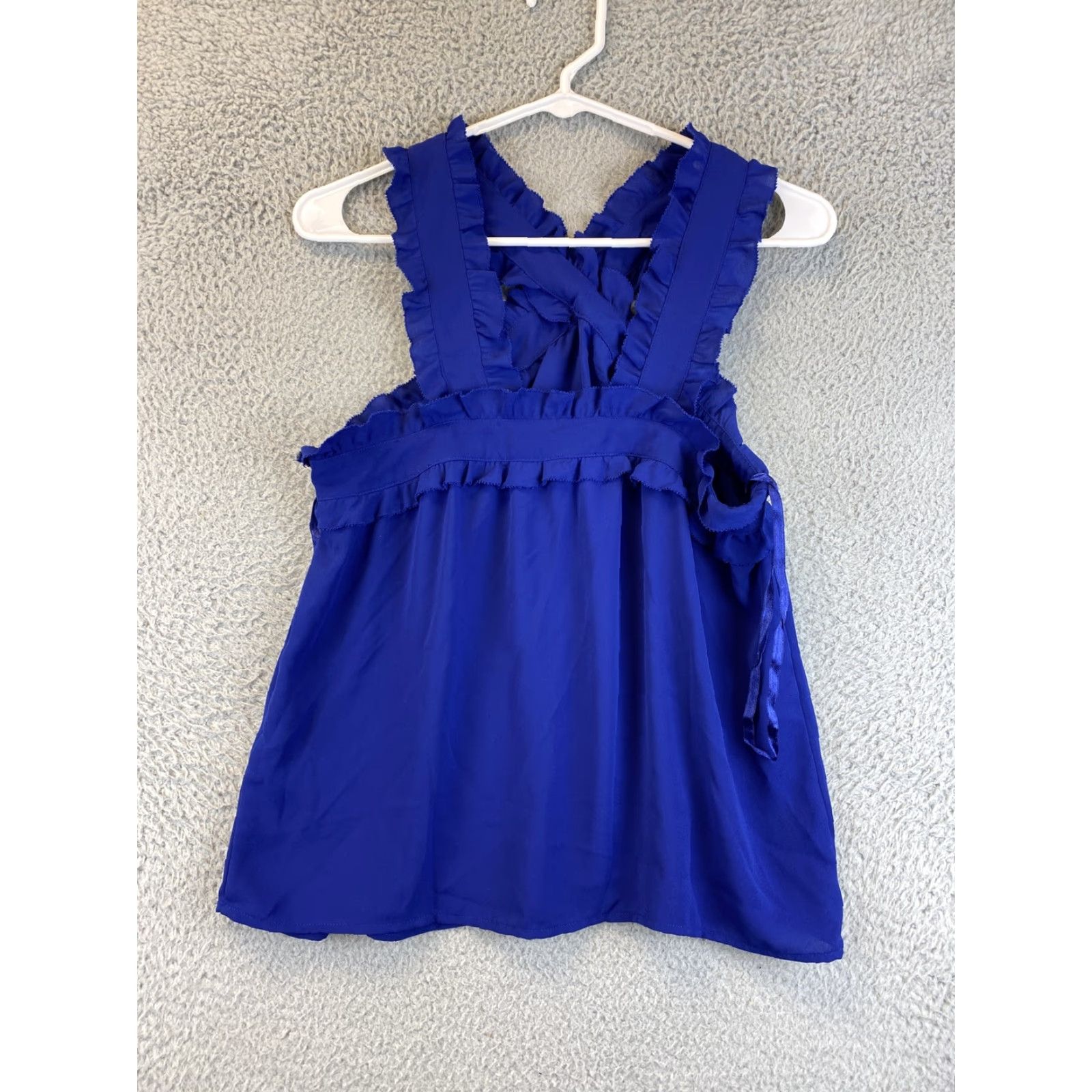 J.Crew J.CREW Shirt Tank Adult 4P Ladies Blue Cotton Ruffled Sleeveless Round Neck Casual 4P Women Size S / US 4 / IT 40 - 6 Thumbnail