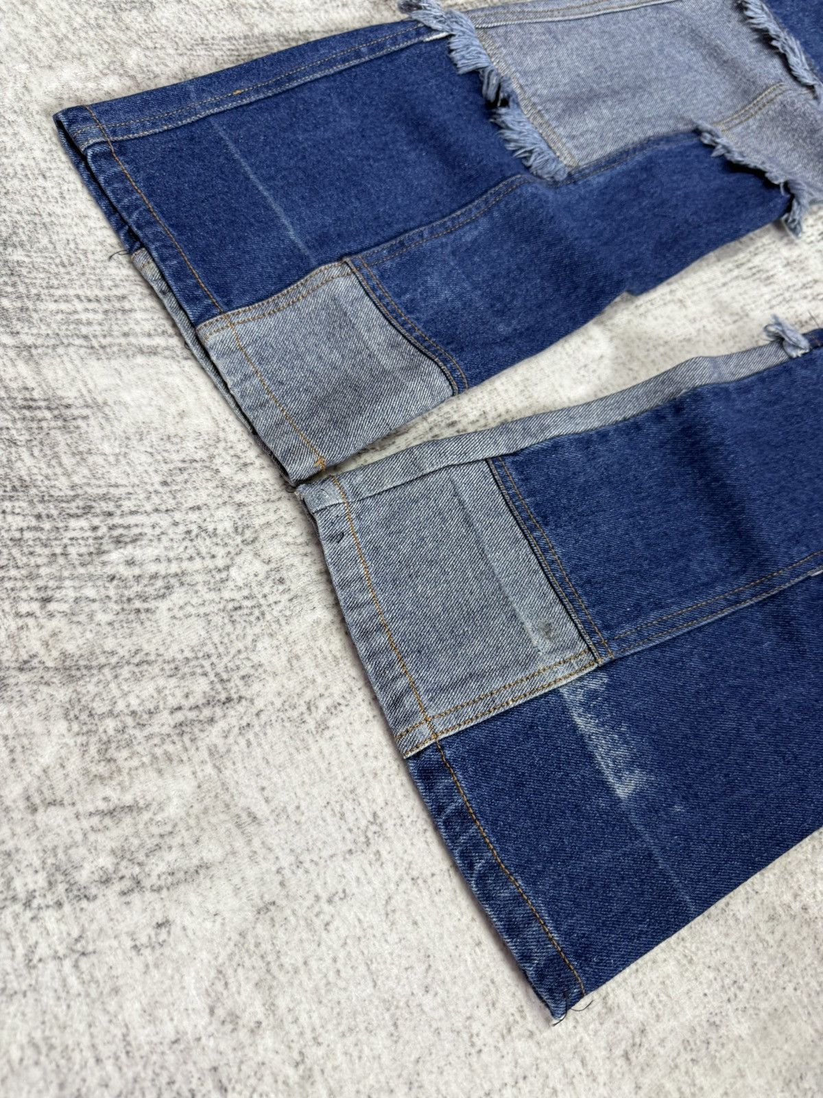 Angel Blue × Hysteric Glamour × Japanese Brand Pop Jelly Japan Penelled Frayed Patch Work Flared Jeans Size US 27 - 6 Thumbnail