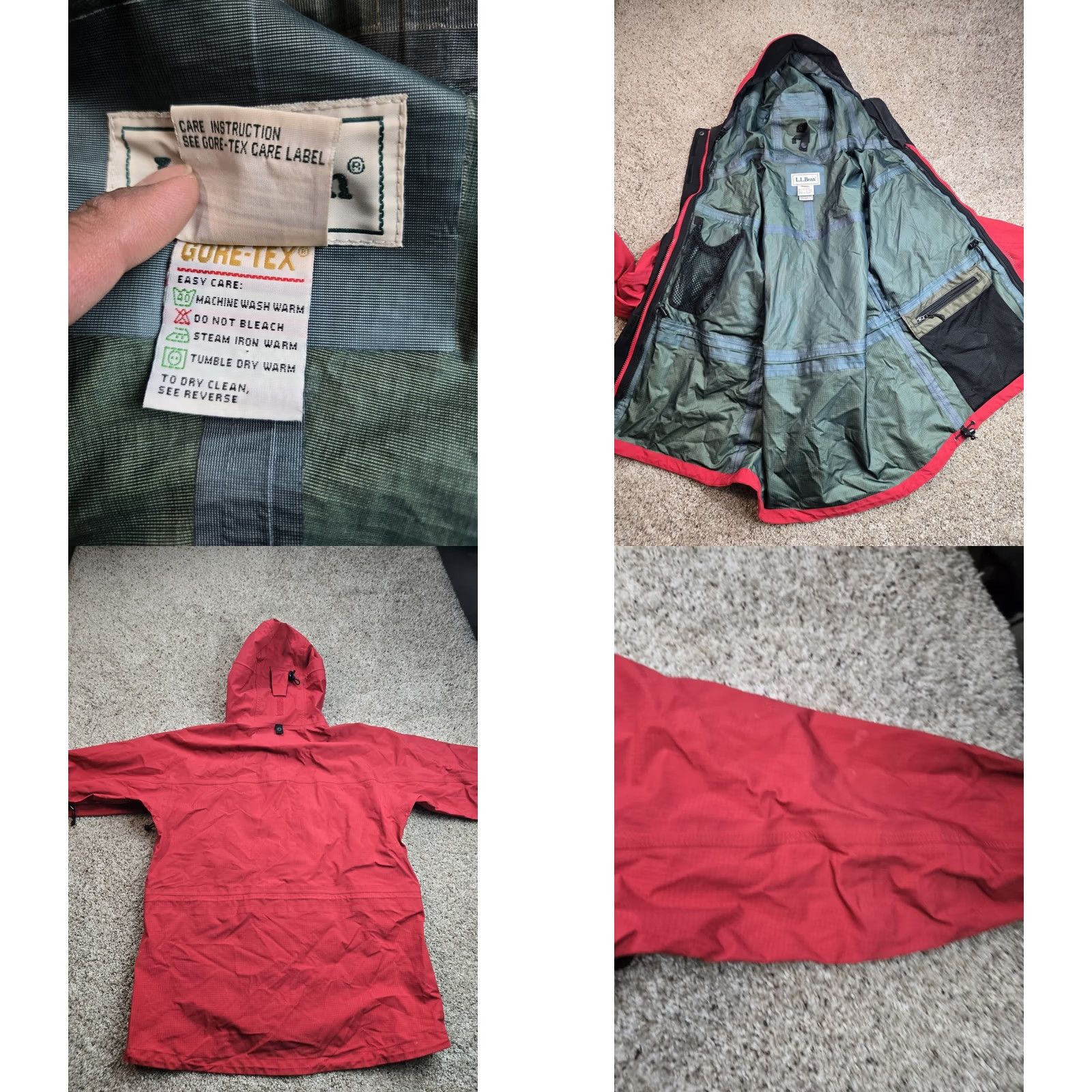 Vintage VINTAGE L.L. Bean All Conditions Rain Jacket Womens Large Red Gore-Tex Hooded Jacket Size L / US 10 / IT 46 - 9 Thumbnail