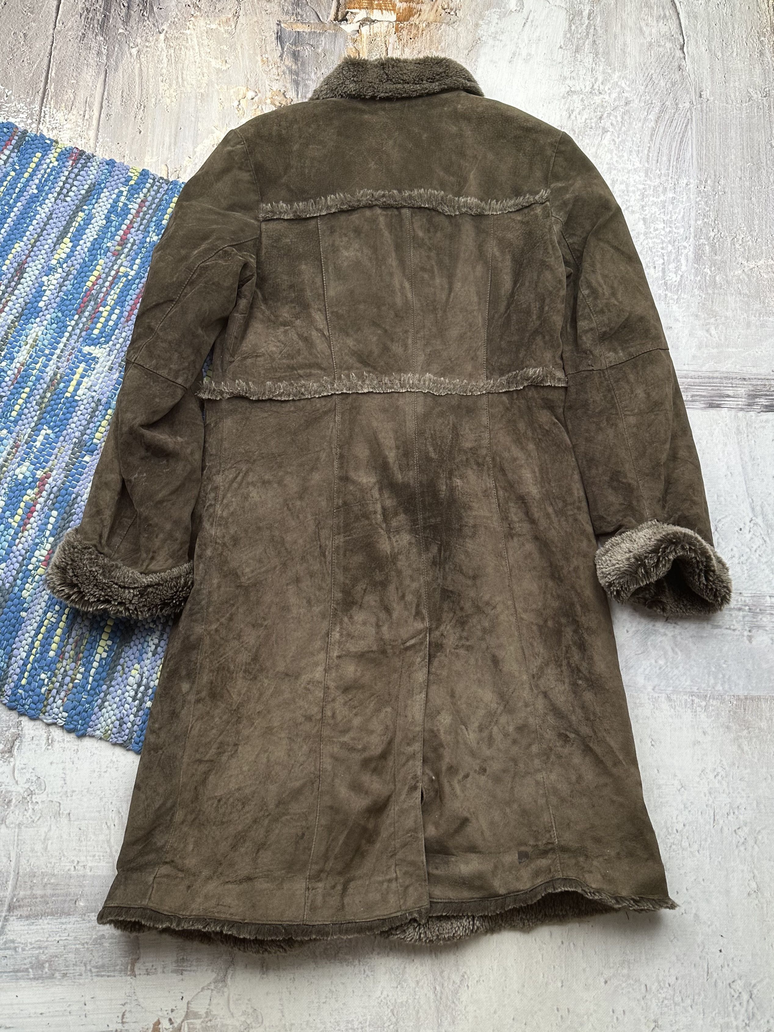 Japanese Brand Vintage Suede/Faux Sheepskin Coat A631D15(354) Size M / US 6-8 / IT 42-44 - 11 Thumbnail