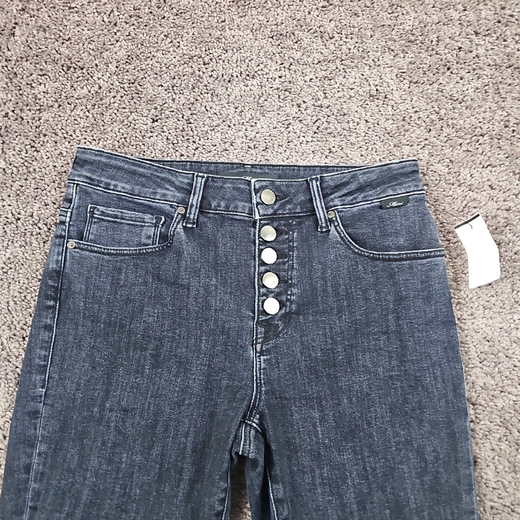 Mavi Mavi Jeans Womens 26 Gray Skinny Ankle Mid Rise Dark Wash Button Fly Denim 26x27 Size 26" / US 2 / IT 38 - 2 Thumbnail