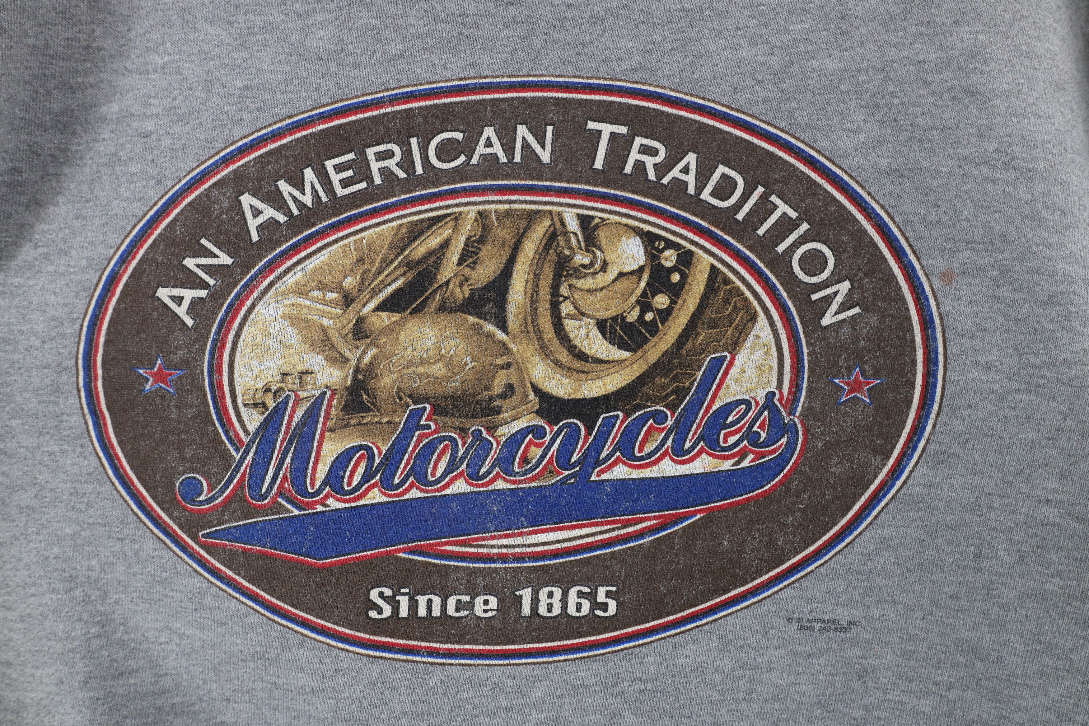 Vintage Vintage 90s Out An American Tradition Motorcycles Sweatshirt Size US L / EU 52-54 / 3 - 5 Thumbnail