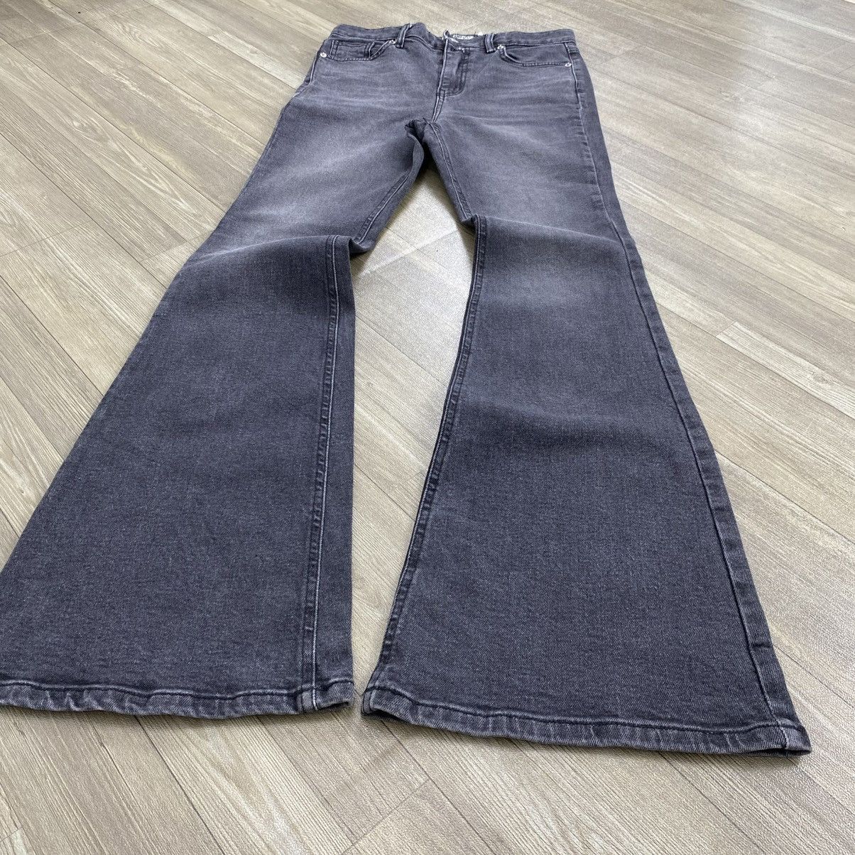 Japanese Brand 2000s Light And Salt Black Washed Y2K Lgb Style Flared Jeans Size US 27 - 3 Thumbnail