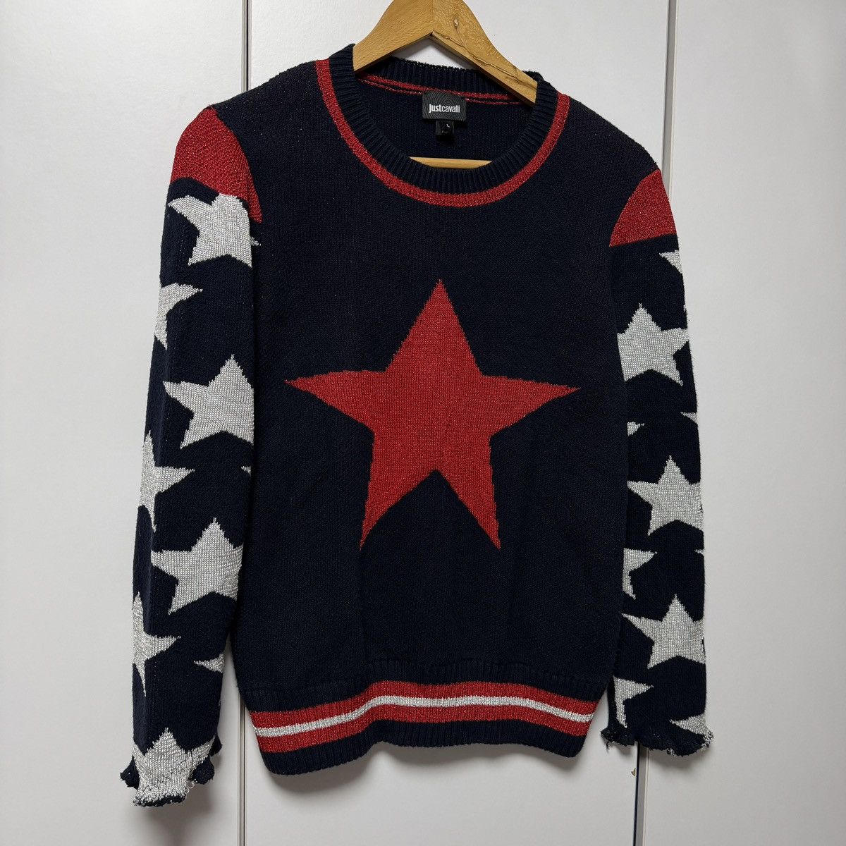 Just Cavalli Just Cavalli women's sweater with stars, vintage rare Size L / US 10 / IT 46 - 1 Thumbnail