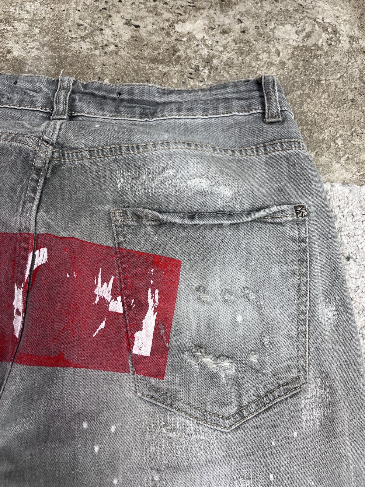 John Richmond RICHMOND DISTRESSED REPAIRED FADED DENIM PANTS - LOT № 3258 Size US 32 / EU 48 - 11 Thumbnail