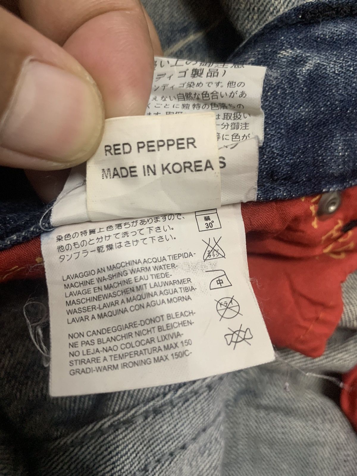 If Six Was Nine Red Pepper Embroidered Skull Jeans Size US 33 - 12 Thumbnail