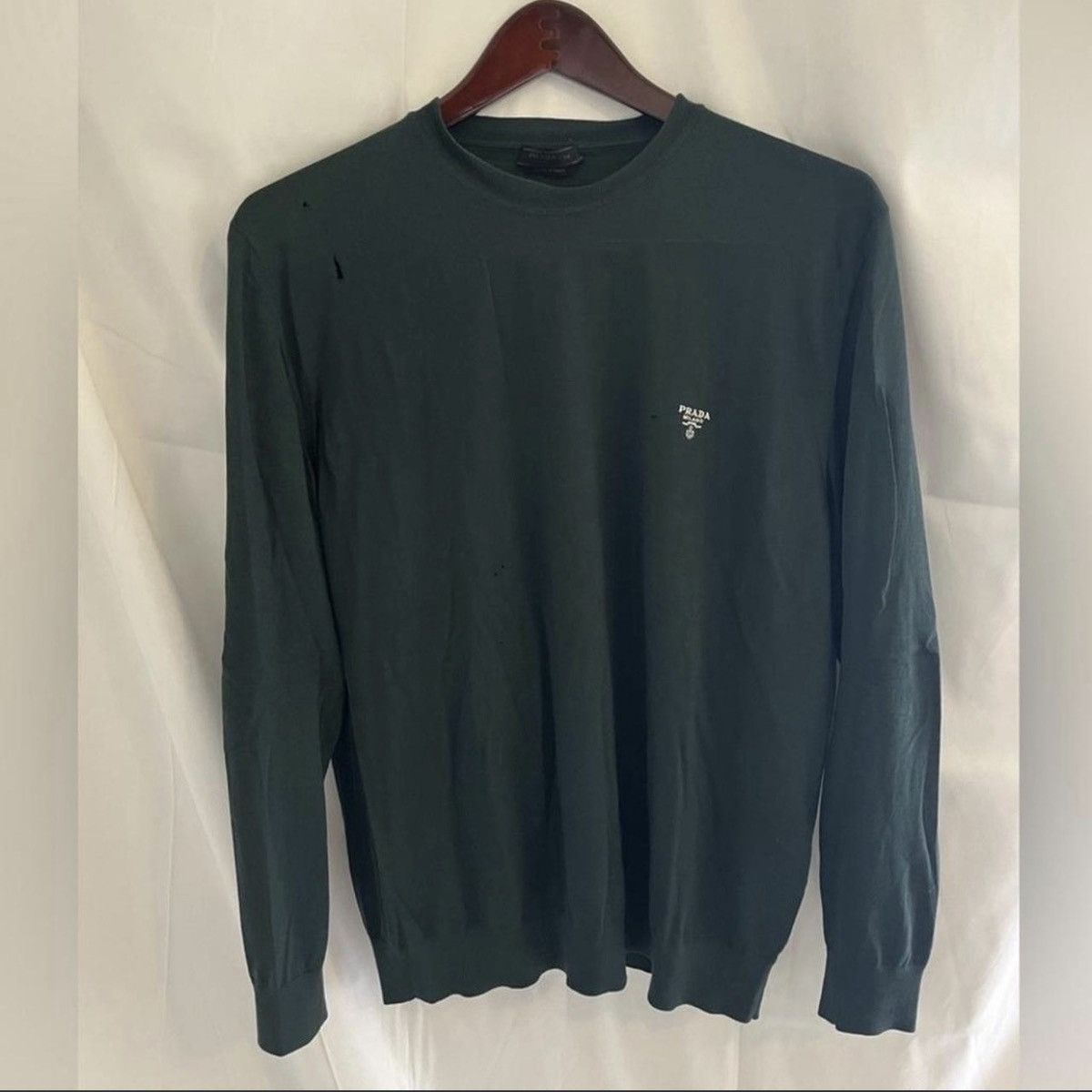 Prada (DAMAGED) Prada Wool Crewneck Sweater Size US L / EU 52-54 / 3 - 1 Thumbnail