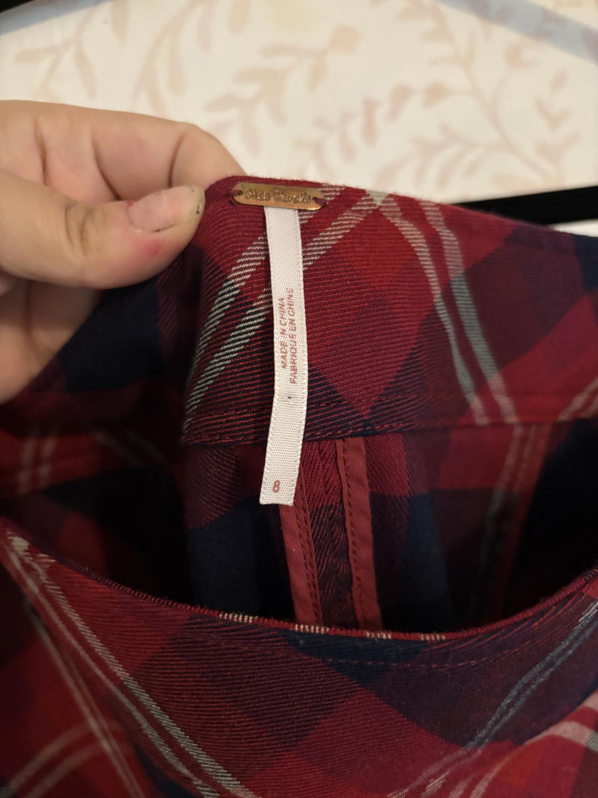 Free People NEW Free People Geometric Precision Red Plaid Pencil Skirt 8 Size 30" / US 8 / IT 44 - 4 Thumbnail