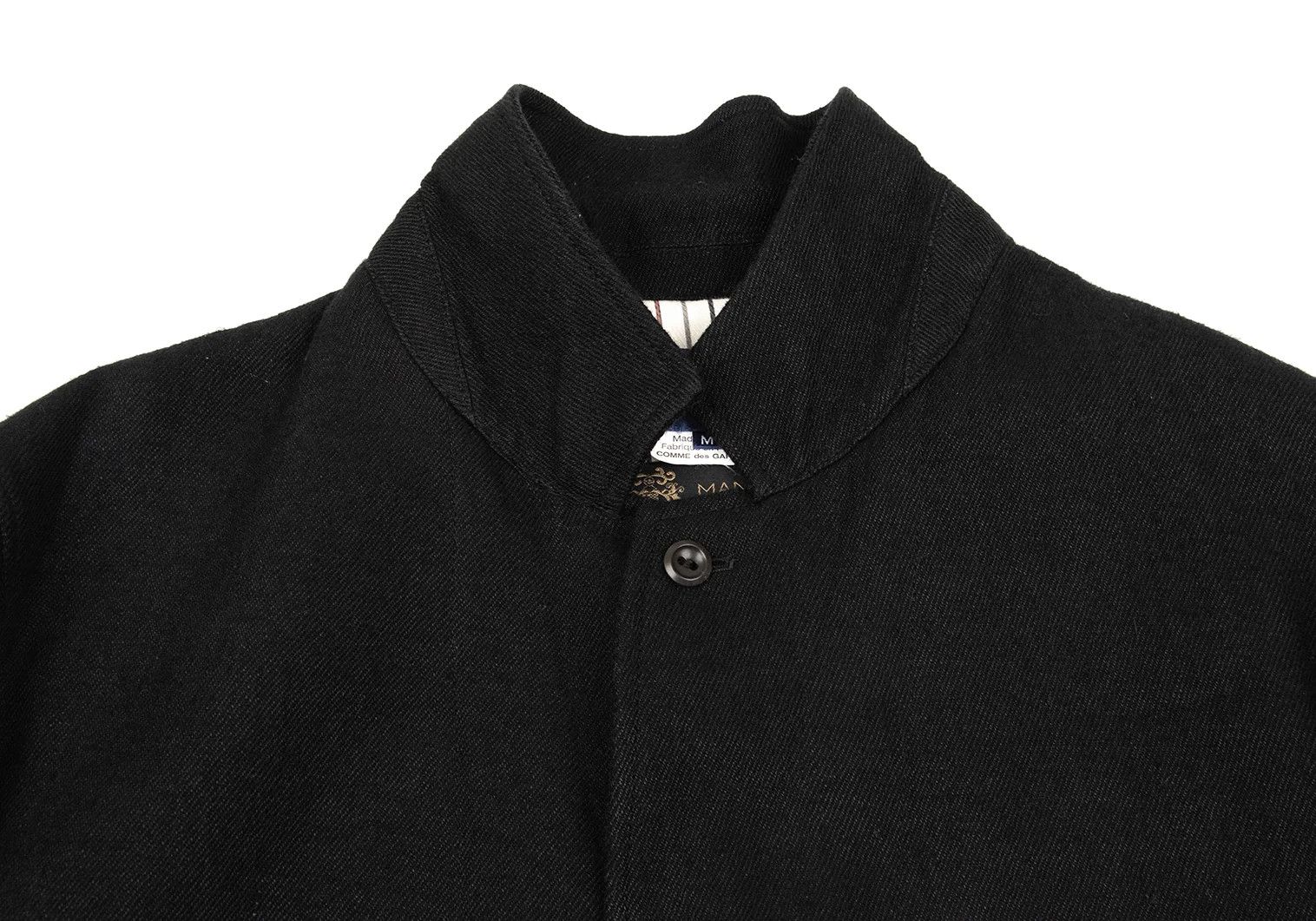 Junya Watanabe Wool-Linen Chester Coat with Elbow Patches in Black, Size M Size US M / EU 48-50 / 2 - 6 Thumbnail
