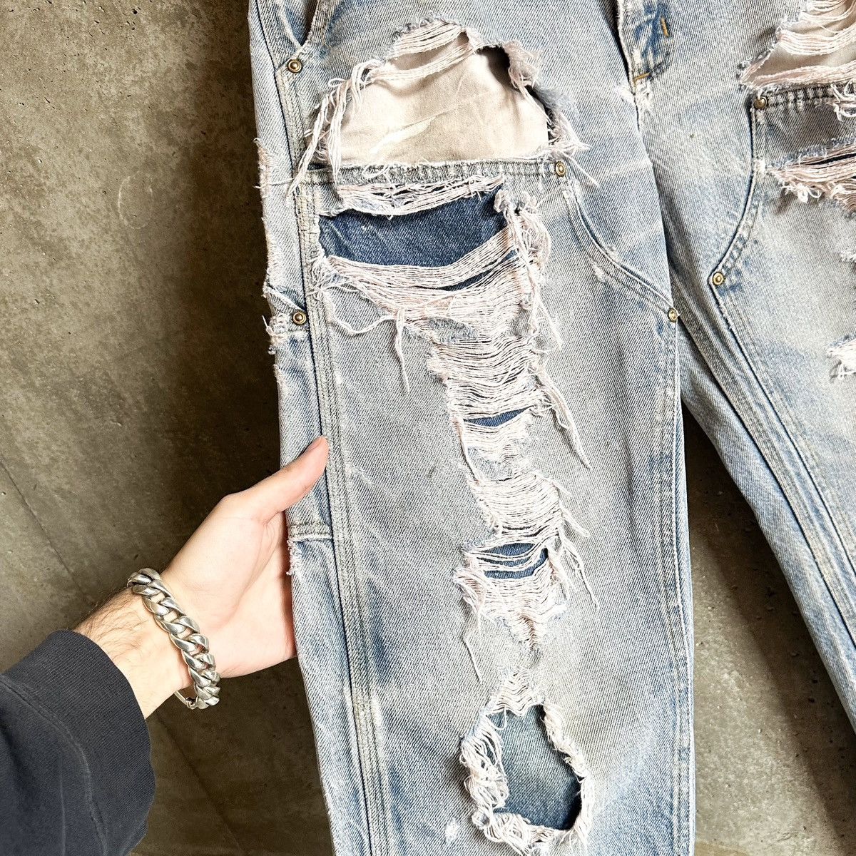 Carhartt Vintage Carhartt THRASHED Double Knee Carpenter Denim Size US 32 / EU 48 - 2 Thumbnail